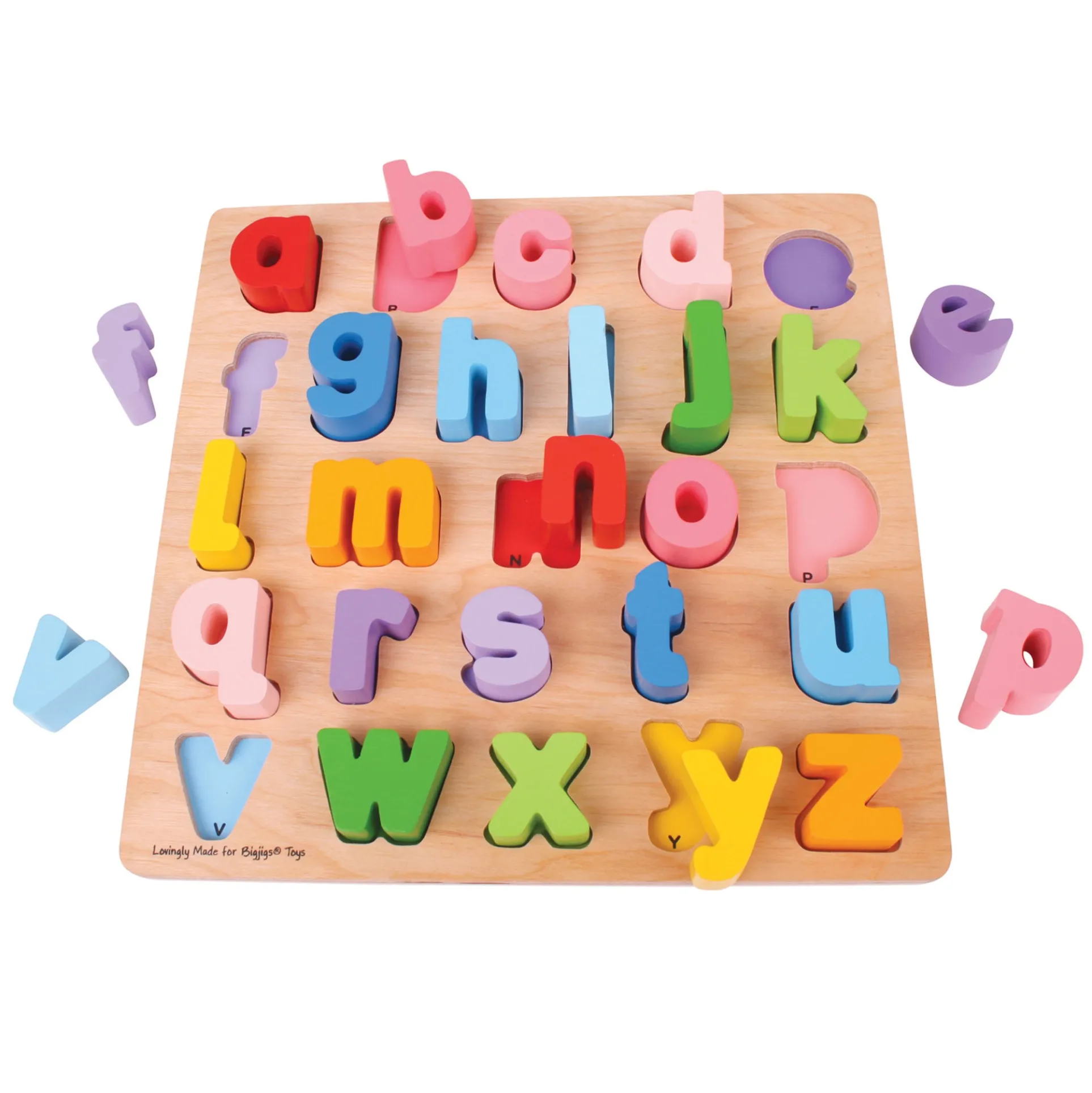Bigjigs Toys Alphabet Adventure - Colorful Lowercase Chunky Puzzle