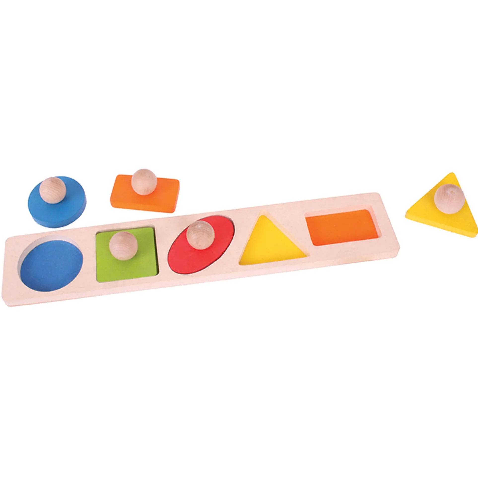 Bigjigs Toys 5-Piece Wooden Peg Shape Matching Puzzle