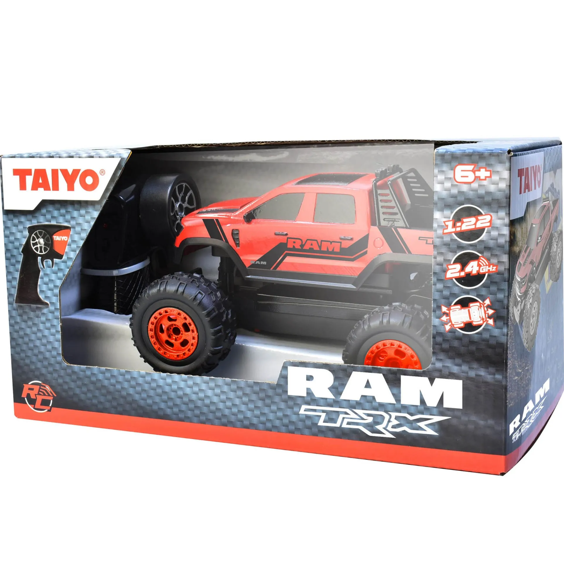 Taiyo 1:22 Scale Radio Control Ram TRX Pickup Truck - Robust Red