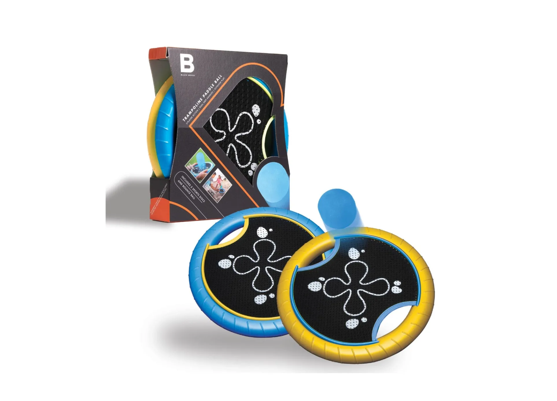 Black Series Trampoline Paddle and Flying Disc Set - Versatile Outdoor Sports Fun