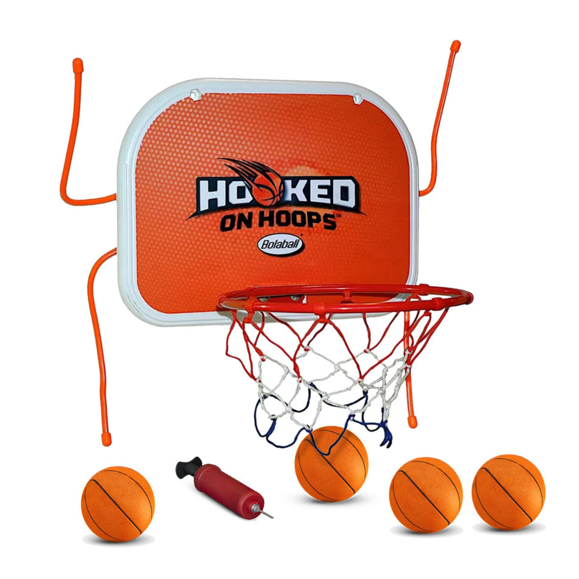 Bolaball Mini Basketball Hoop Set - Indoor/Outdoor Adjustable Metal Hoop-Hooks