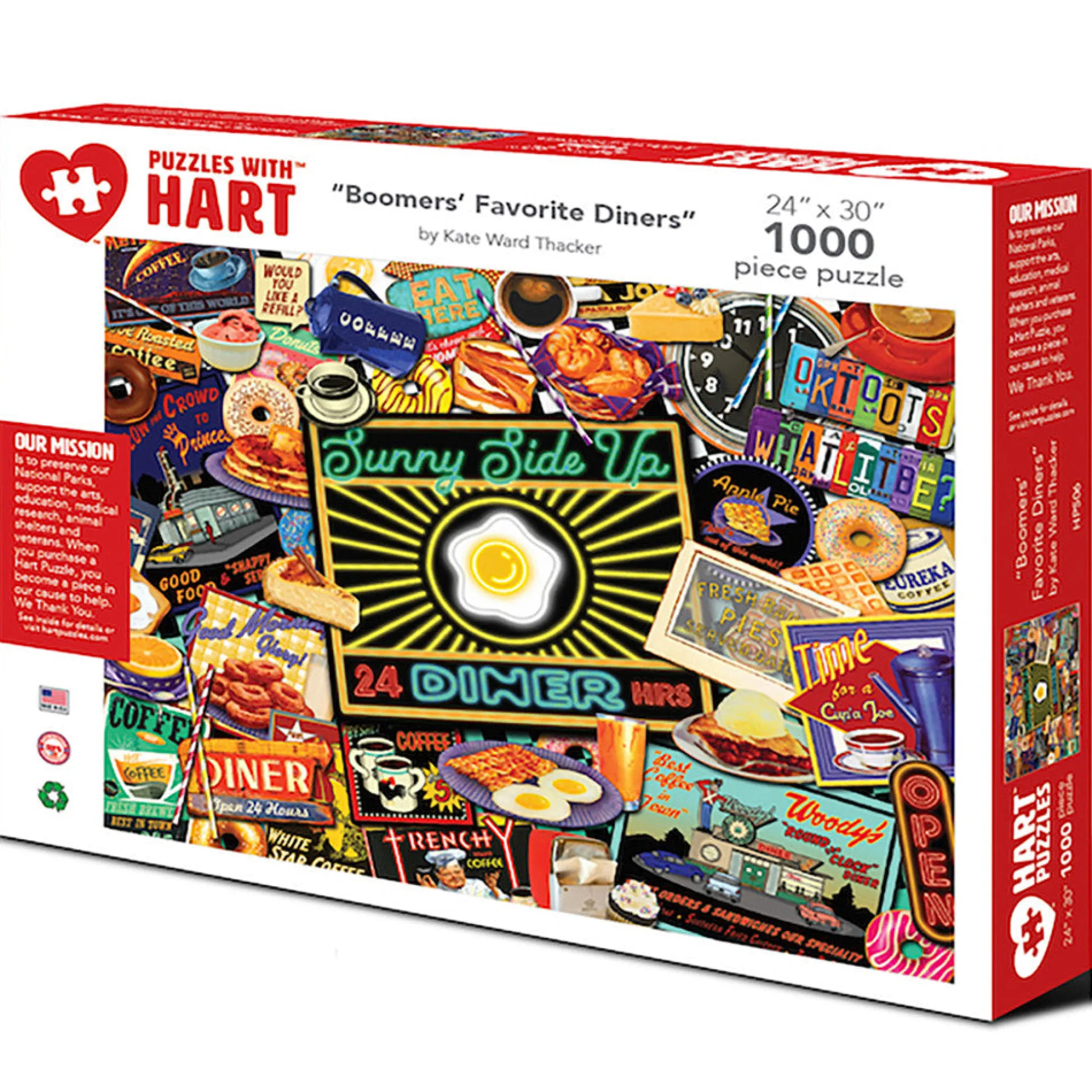 Boomer's Favorite Diners 1000 Piece Premium Puzzle by Kate Ward Thacker