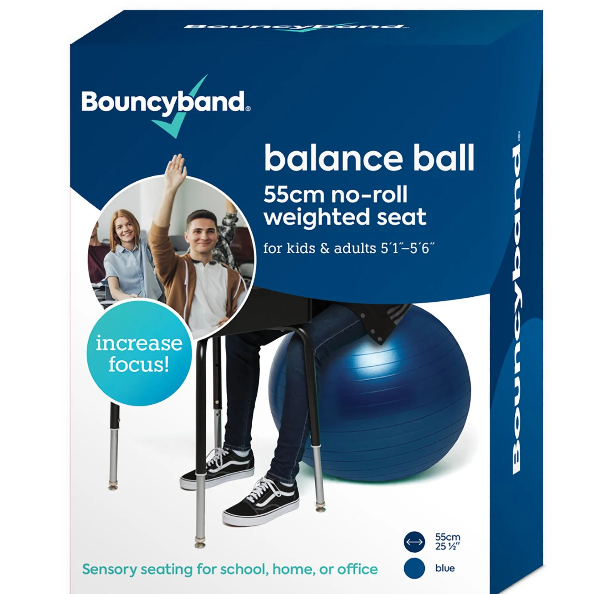 Bouncyband® Balance Ball, 55cm – Blue: Enhance Focus & Fitness!