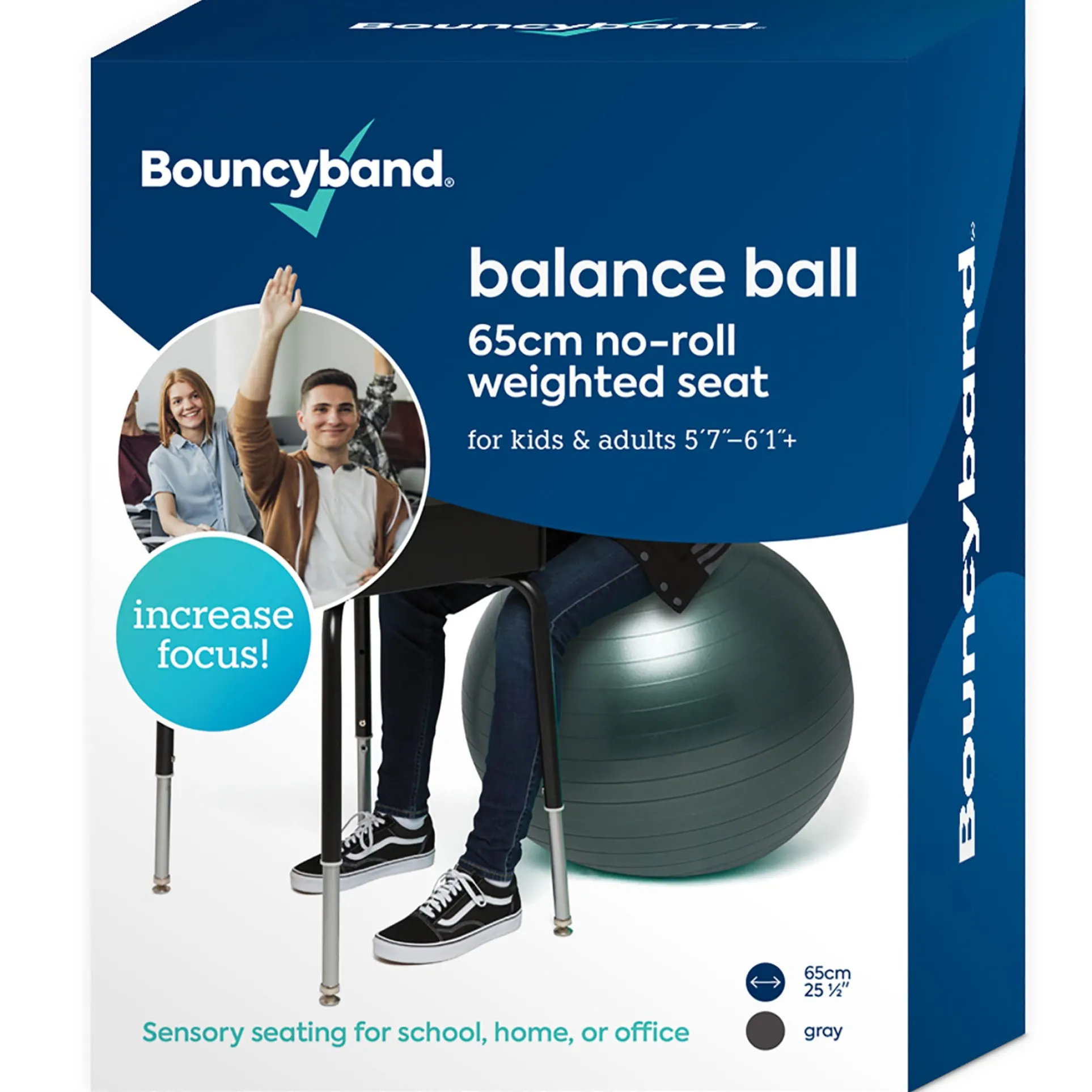 Bouncyband Balance Ball Chair, 65cm - Dynamic Dark Gray