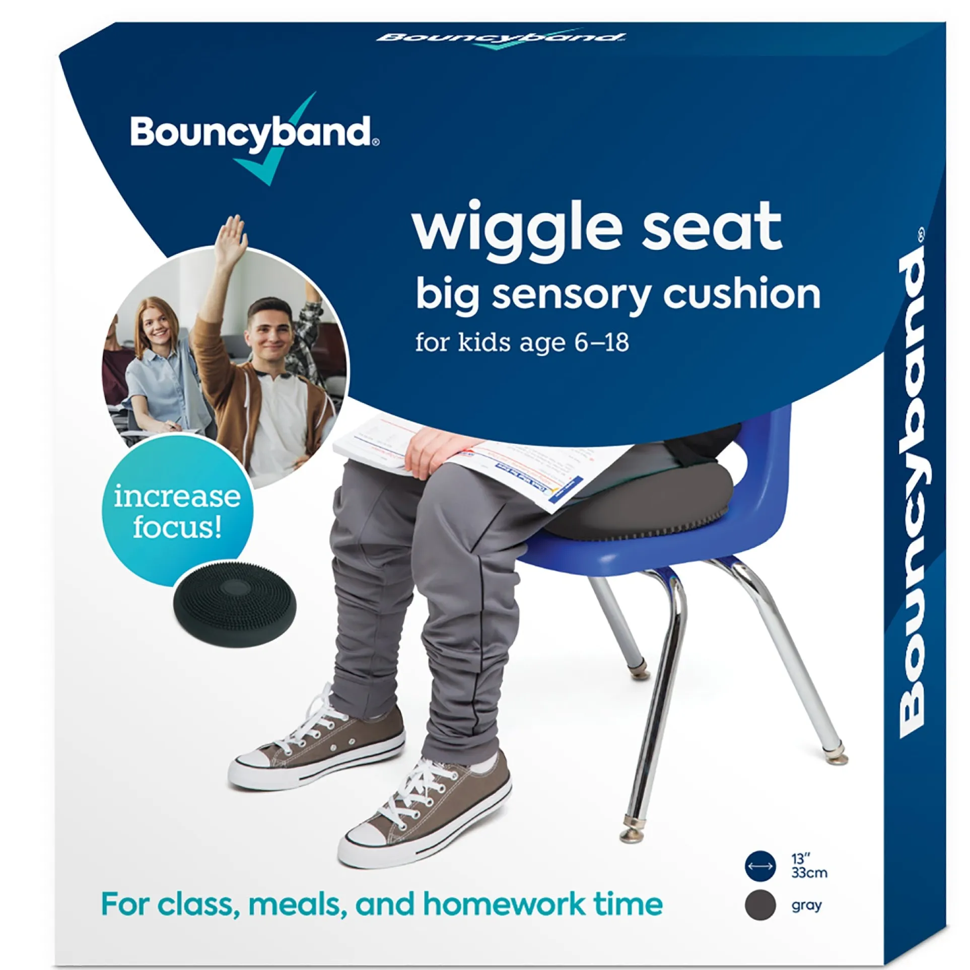Bouncyband Big Wiggle Seat Sensory Cushion - Dark Gray