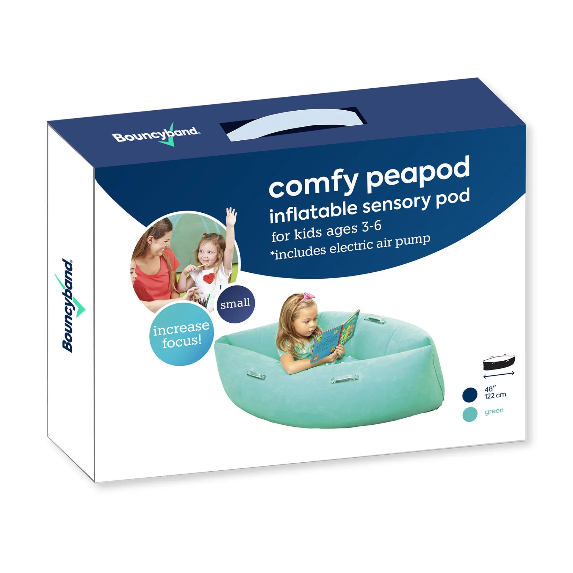 Bouncyband Comfy Hugging Peapod Sensory Pod for Kids, Green