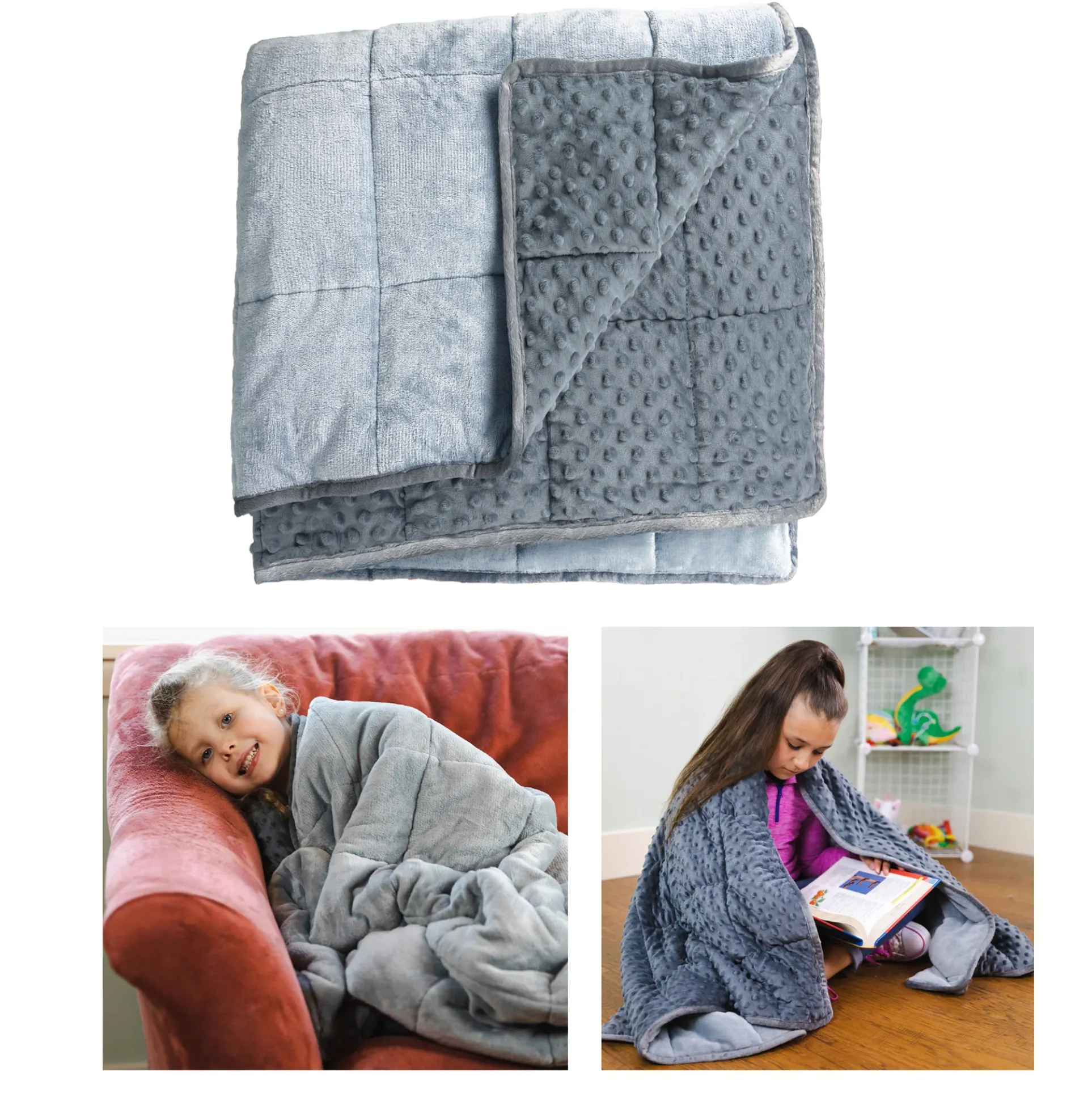 Bouncyband Dual Texture Weighted Shoulder Wrap for Kids - Gray