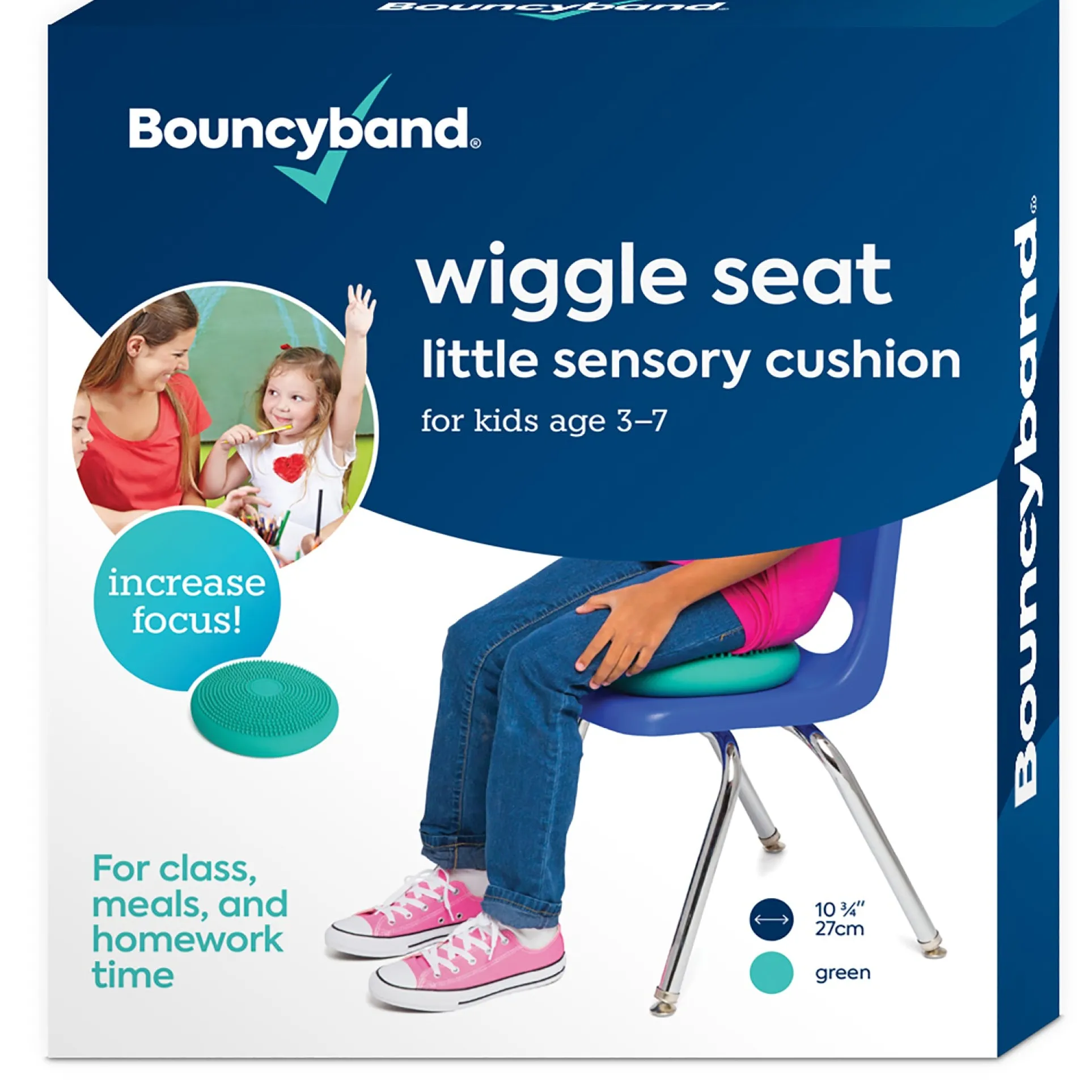 Bouncyband Little Wiggle Seat Sensory Cushion, Mint - Calming Movement for Kids