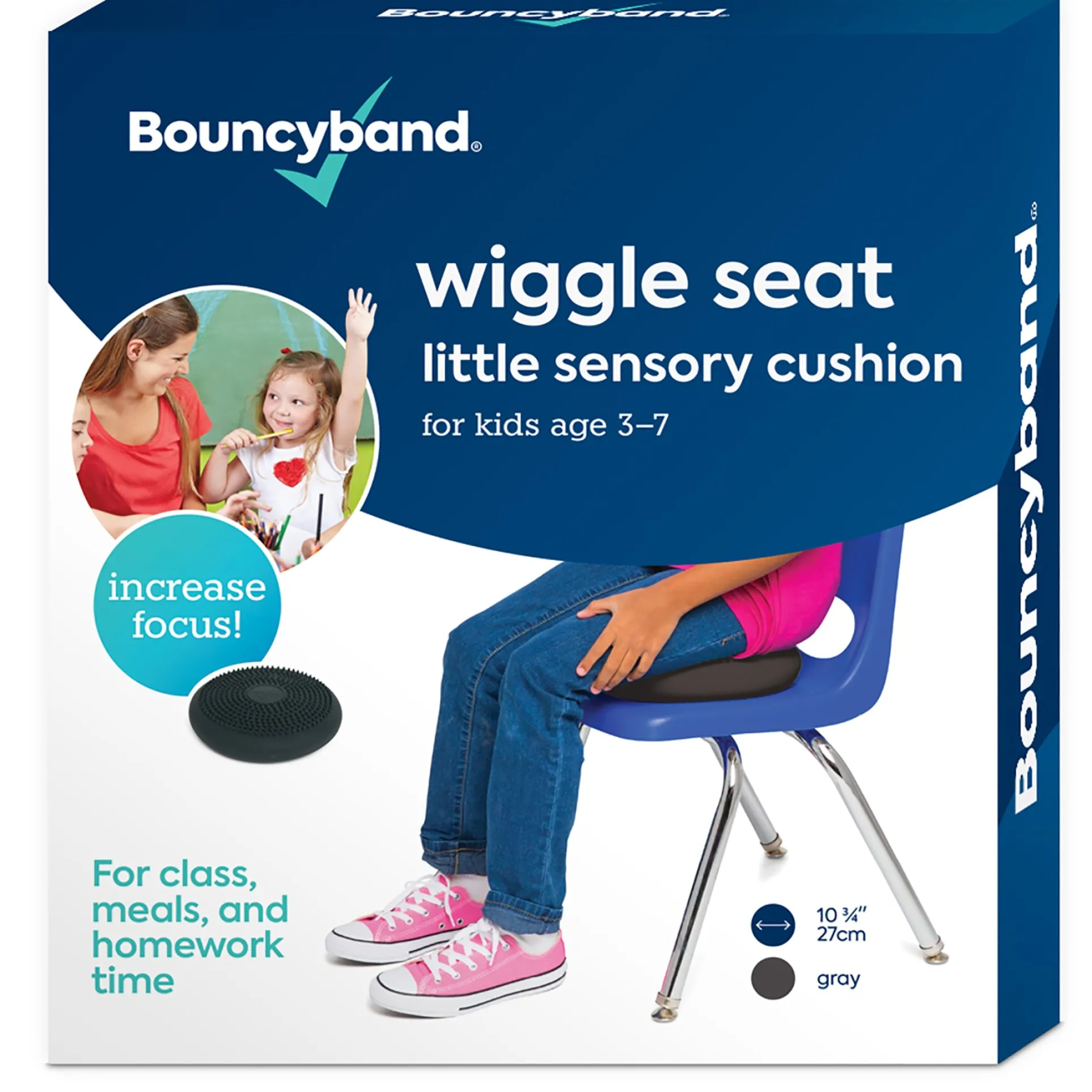Bouncyband Little Wiggle Seat Sensory Cushion - Dark Gray