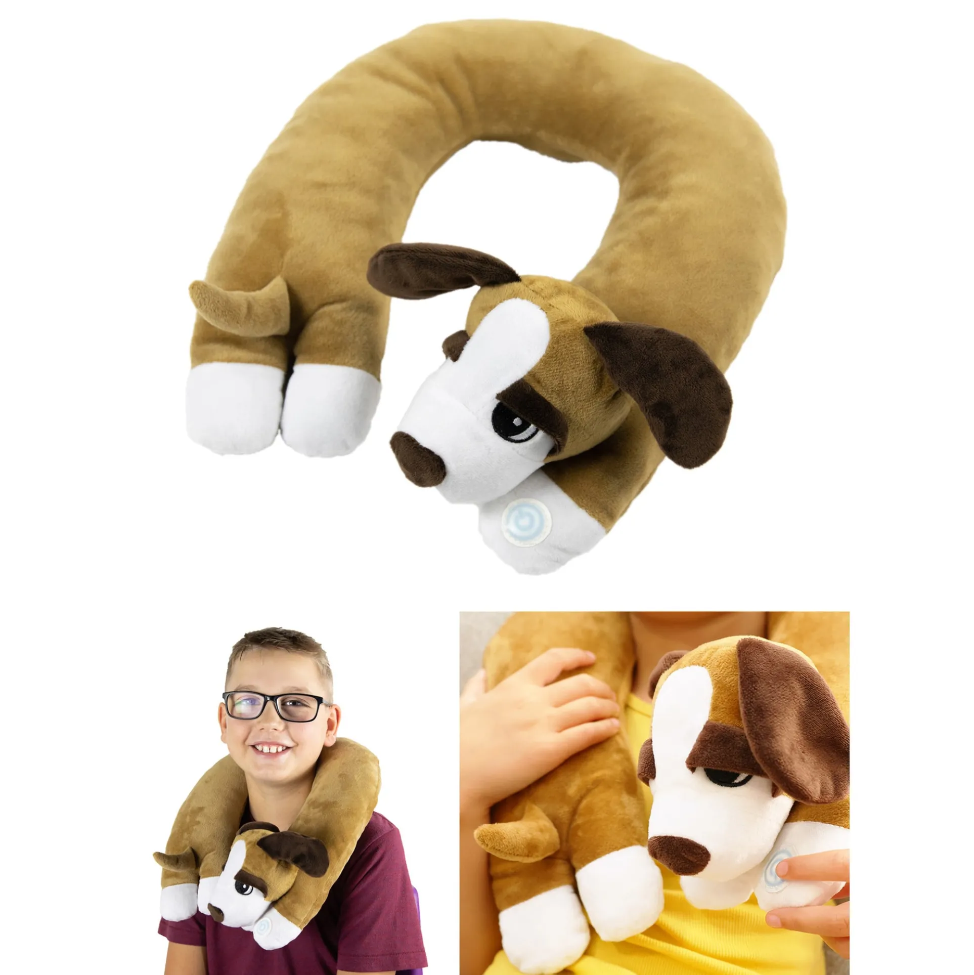 Bouncyband Puppy-Themed Sensory Vibrating Neck Pillow
