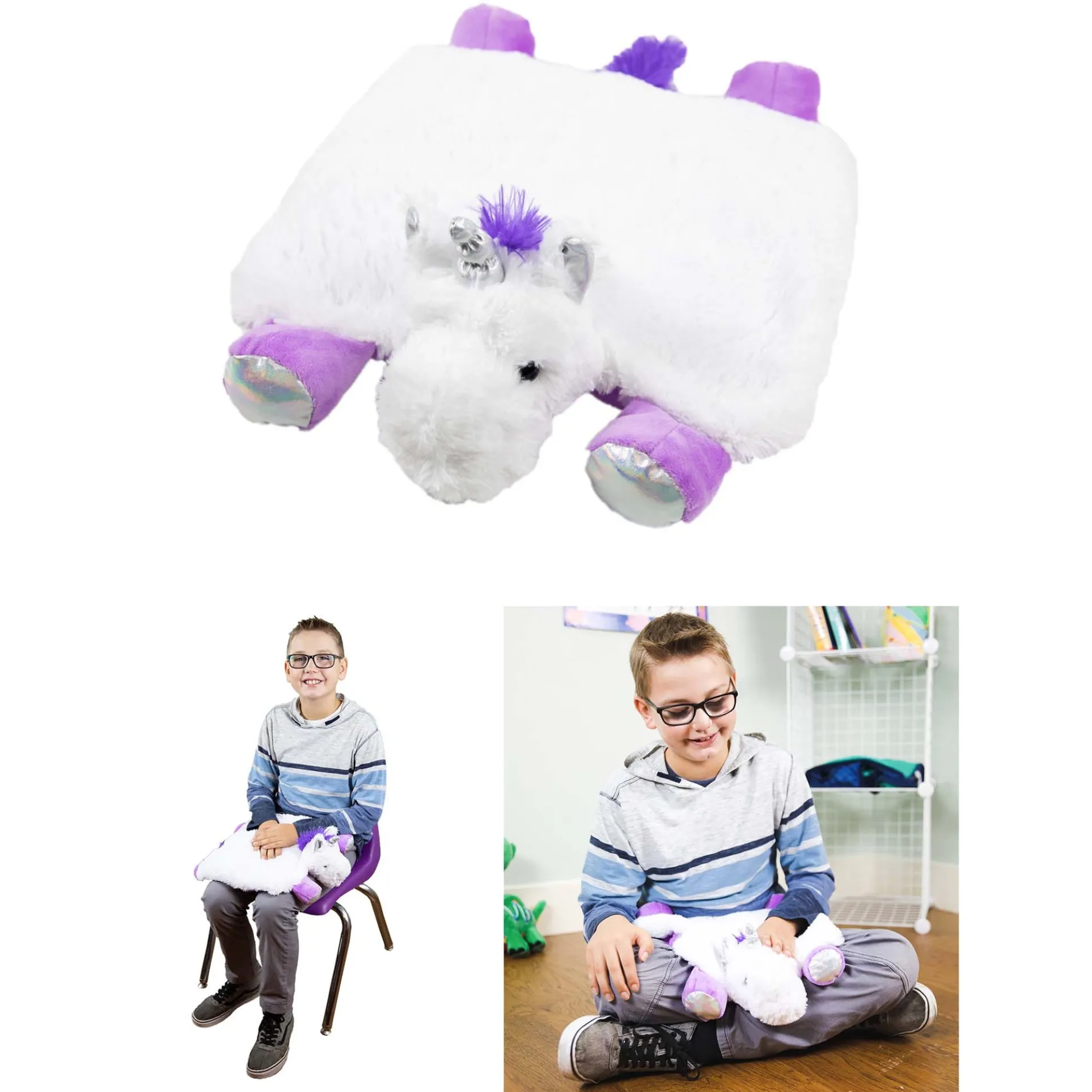 Bouncyband Unicorn Sensory Plush Weighted Lap Pad ‚Äì Comforting and Washable