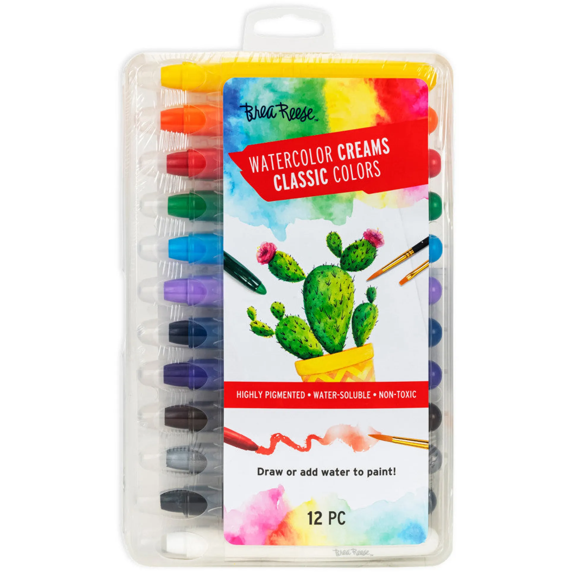 Brea Reese Classic Colors Watercolor Creams 12pc Set - Versatile Art Kit