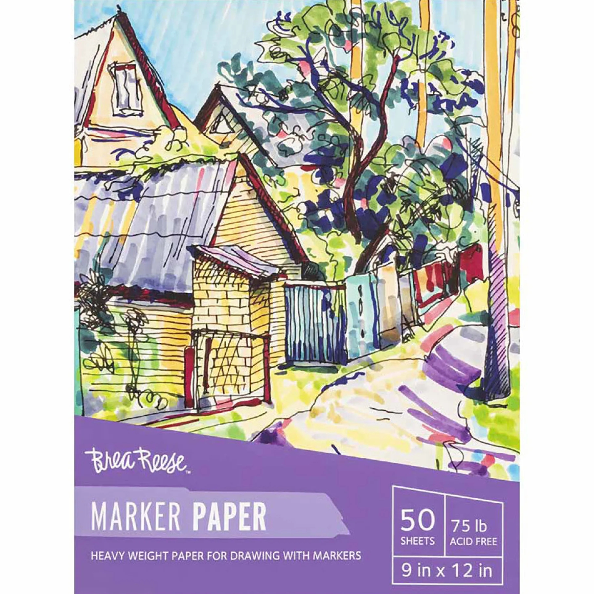 Brea Reese Marker Paper Pad - 50 Sheets 9x12" - 75lb Acid-Free