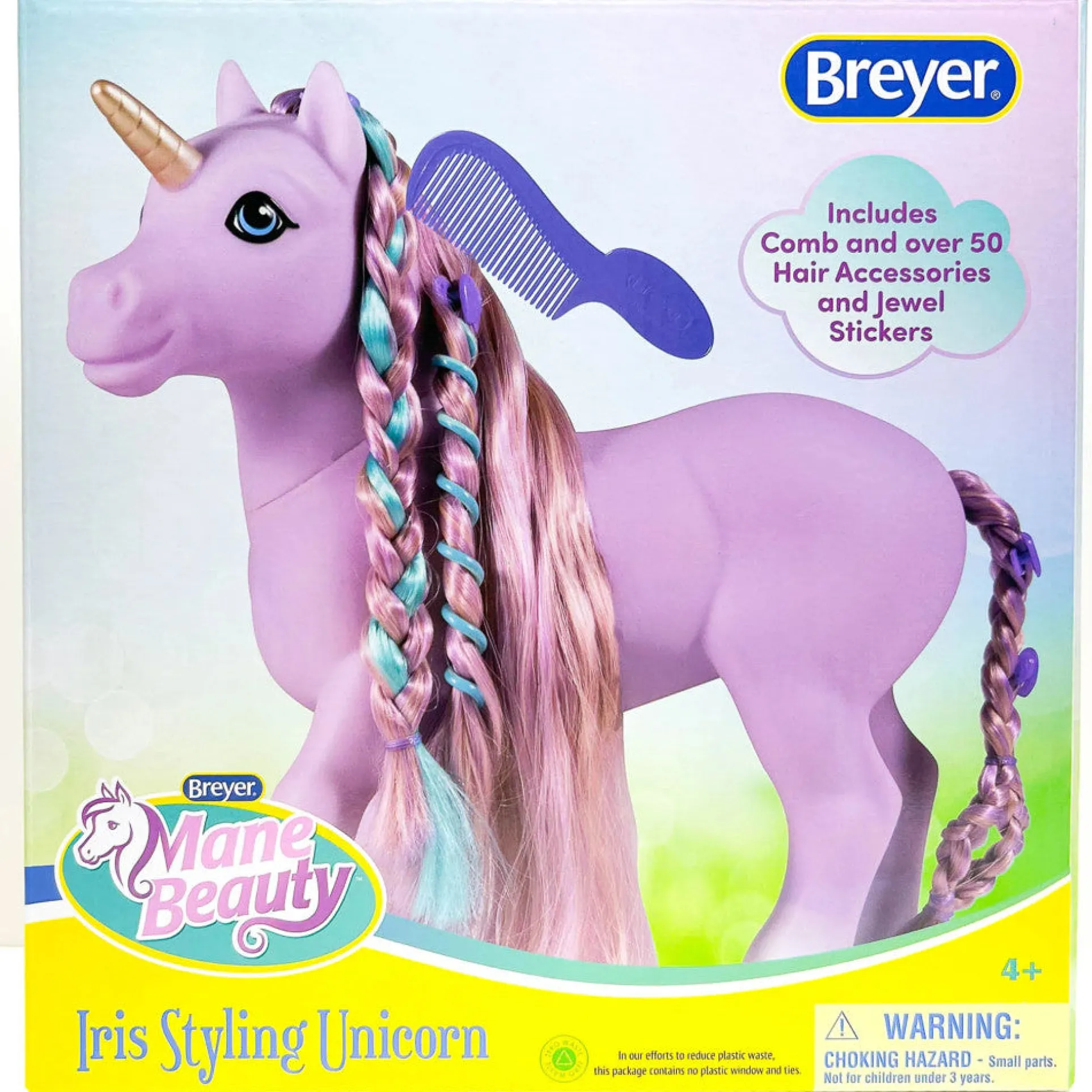 Breyer 10-inch Mane Beauty Styling Unicorn - Iris with Purple Mane