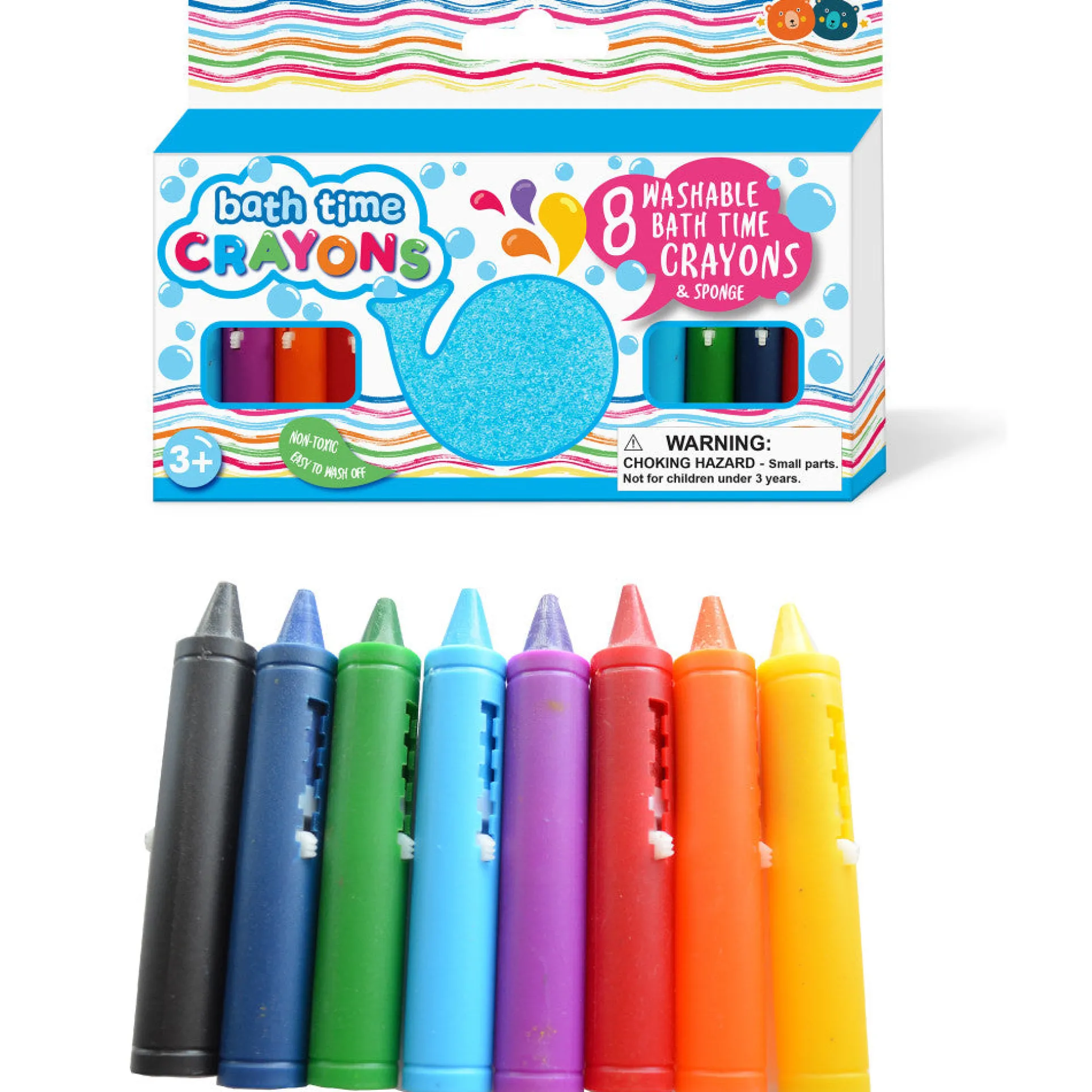 Buddy & Barney Color Magic Bath Time Crayons - 8 Vibrant Washable Crayons