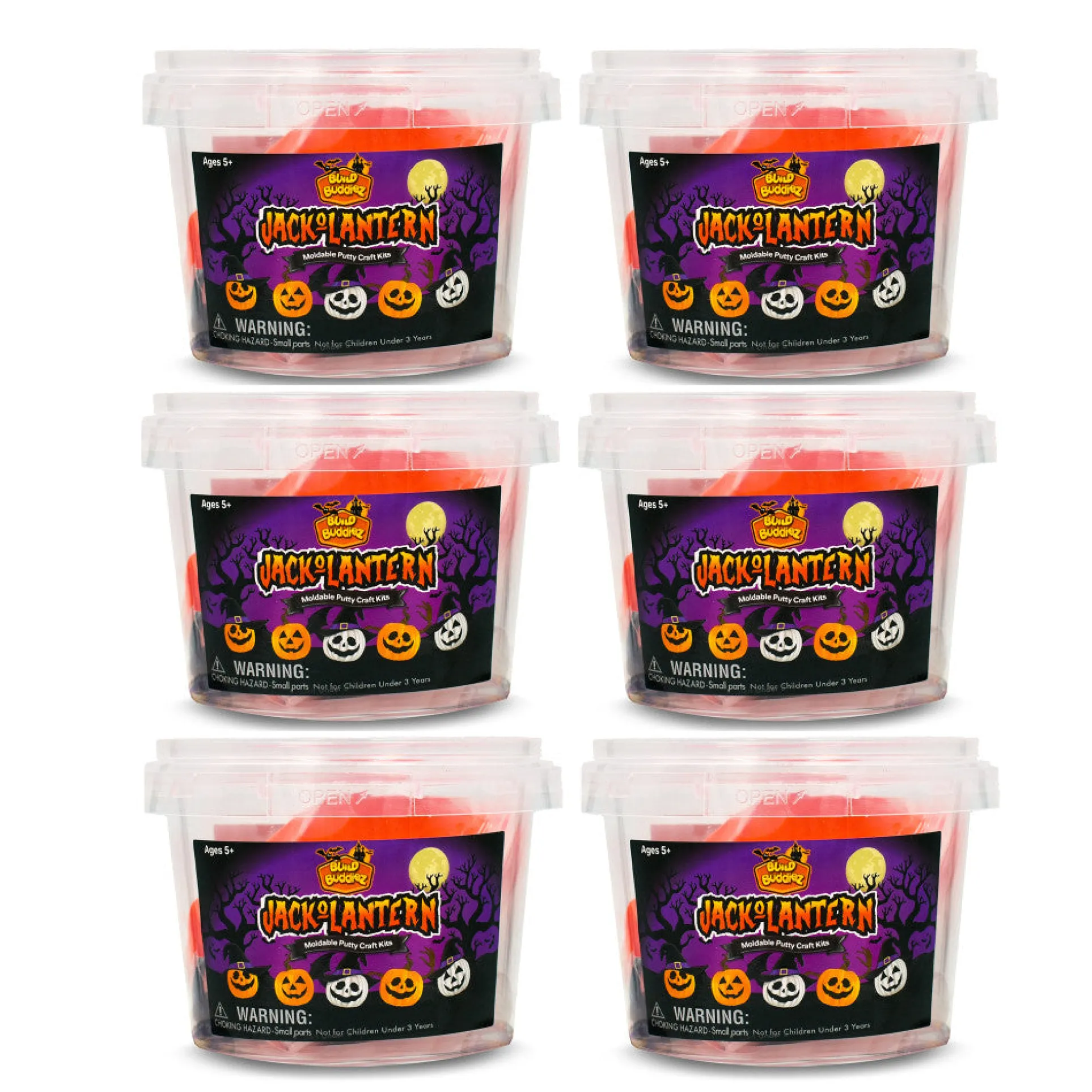Build Buddiez Halloween Jack-O-Lantern Craft Kit - 6 Pack, Ages 5+
