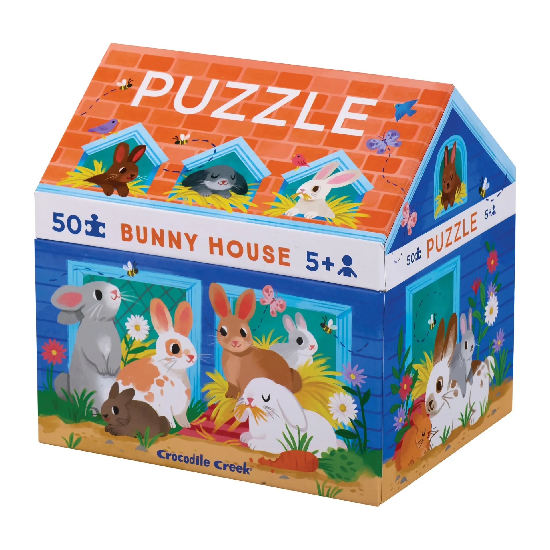 Bunny House Puzzle - Whimsical 50 pc Jigsaw