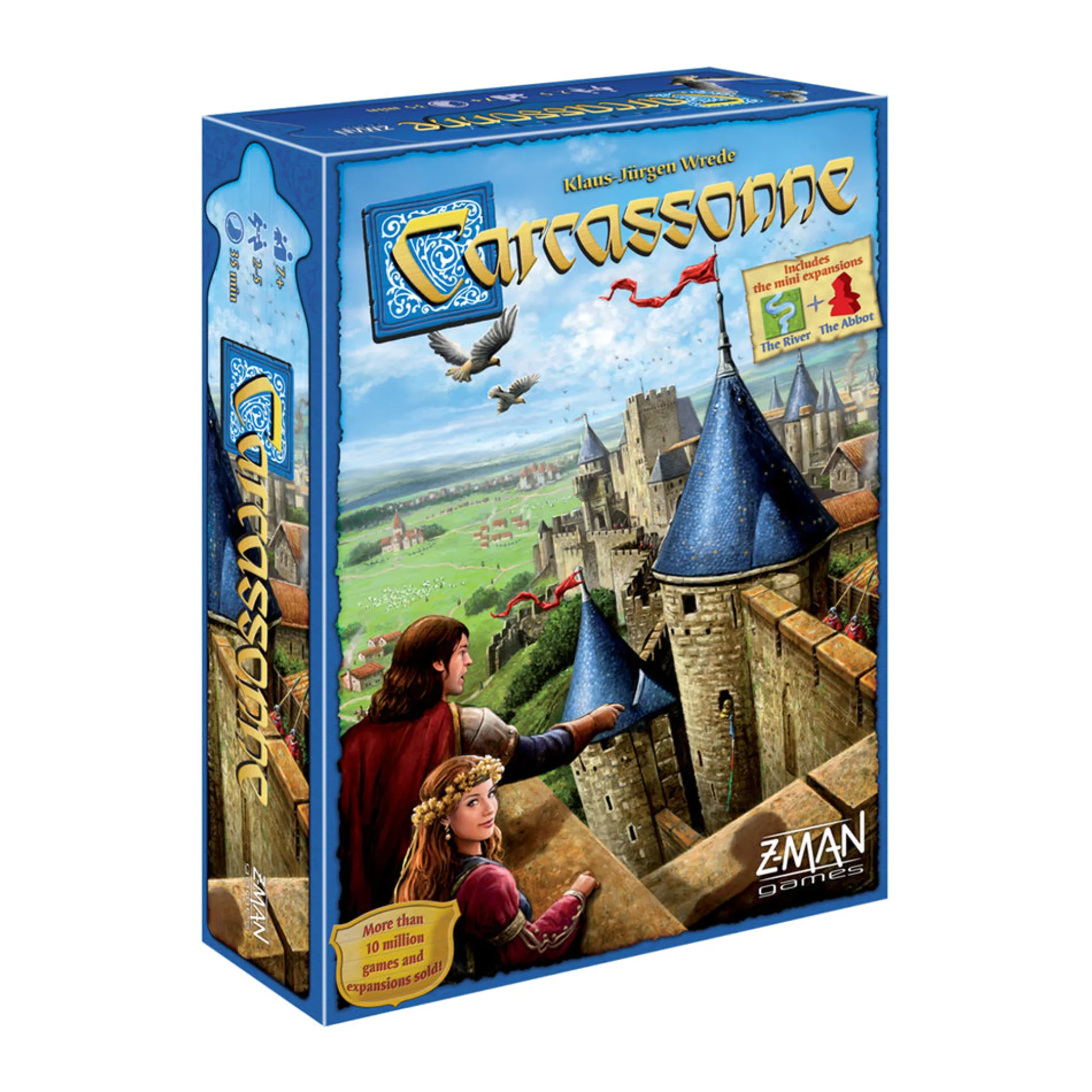 Carcassonne Strategy Board Game with The River and The Abbot Expansions