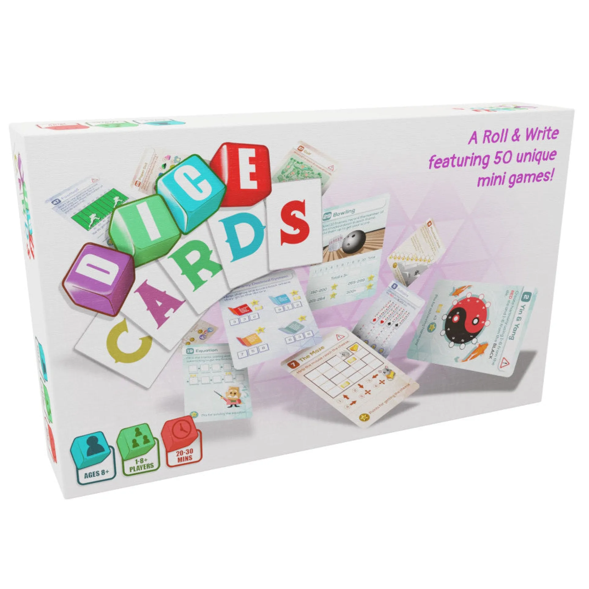 CardLords Dice Cards: 50 Roll & Write Mini Games, Ages 8+