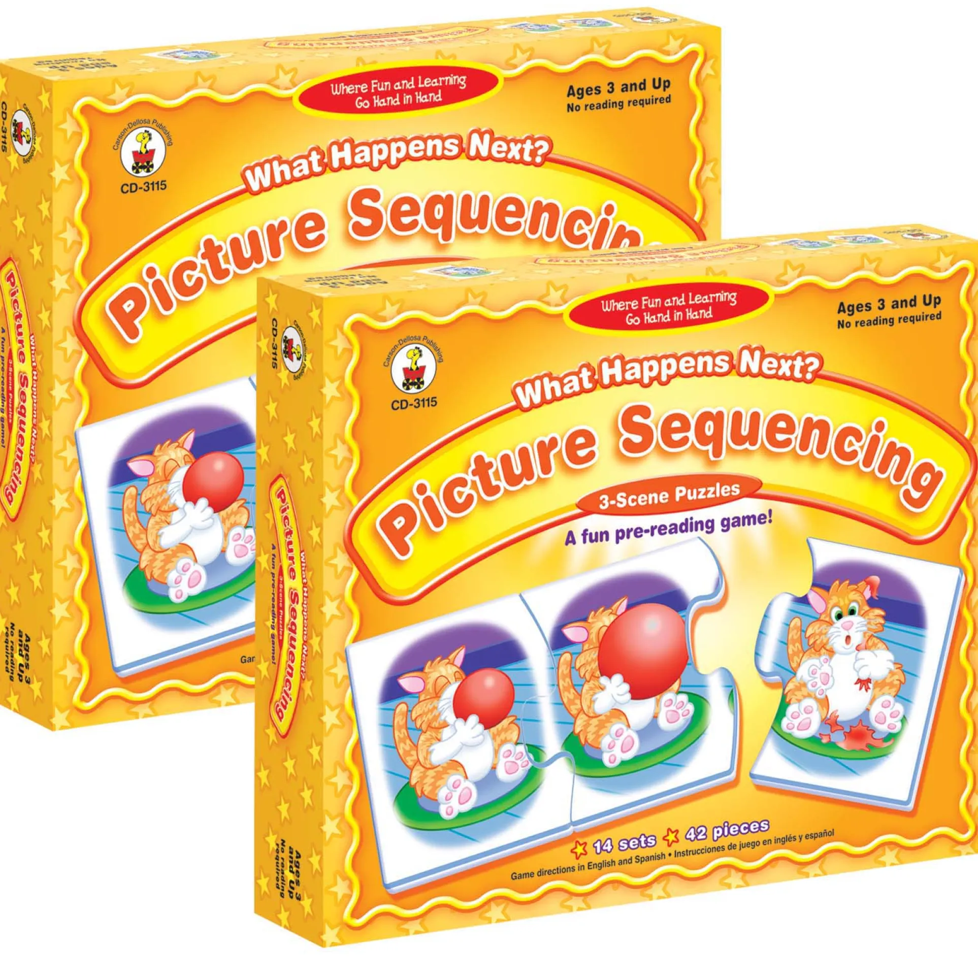 Carson Dellosa Education - What Happens Next? Picture Sequencing Game, Grade PK-K, Pack of 2