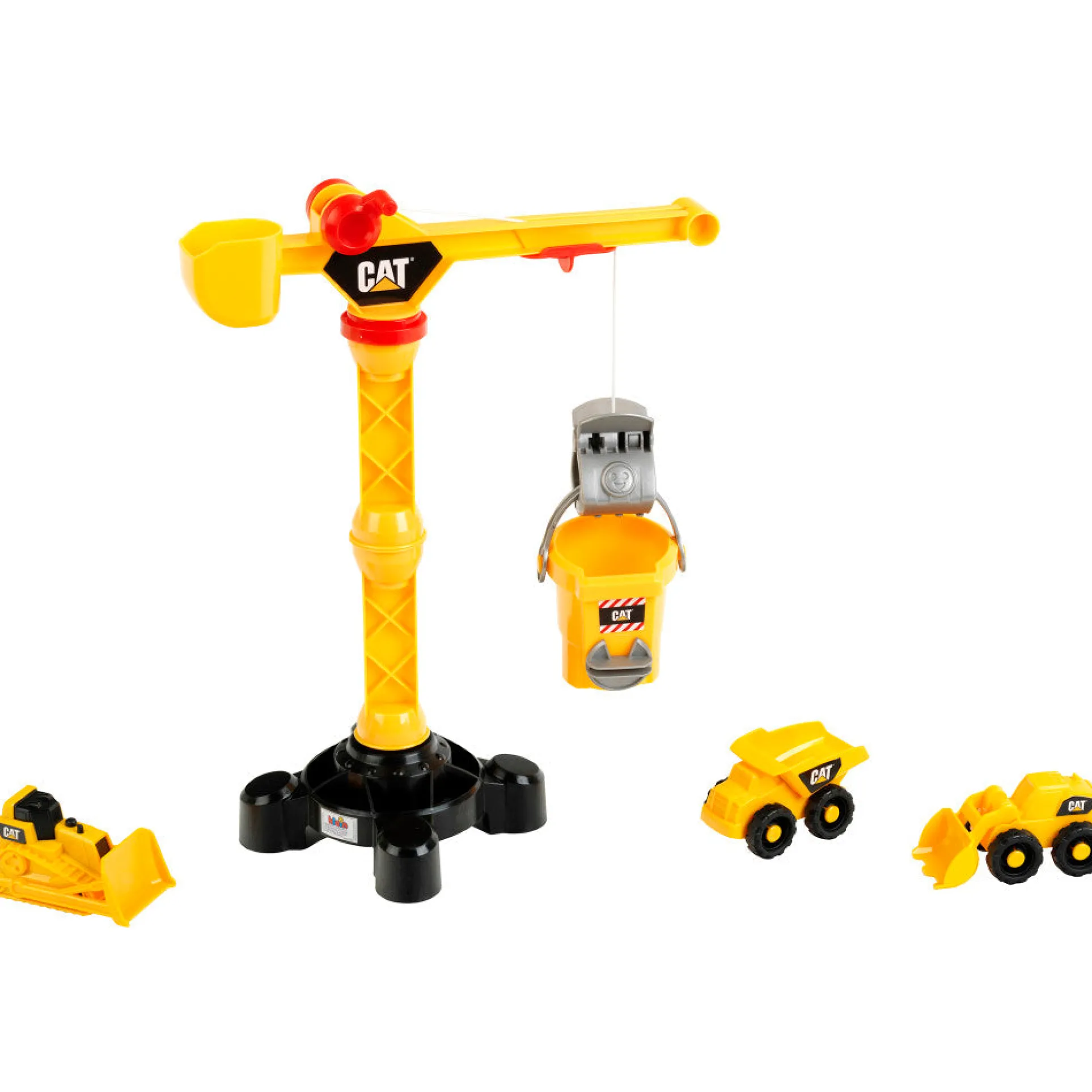 CAT Caterpillar 17" Construction Vehicle Set with Crane, Bulldozer, Hauler & Loader - Toys for Ages 3+