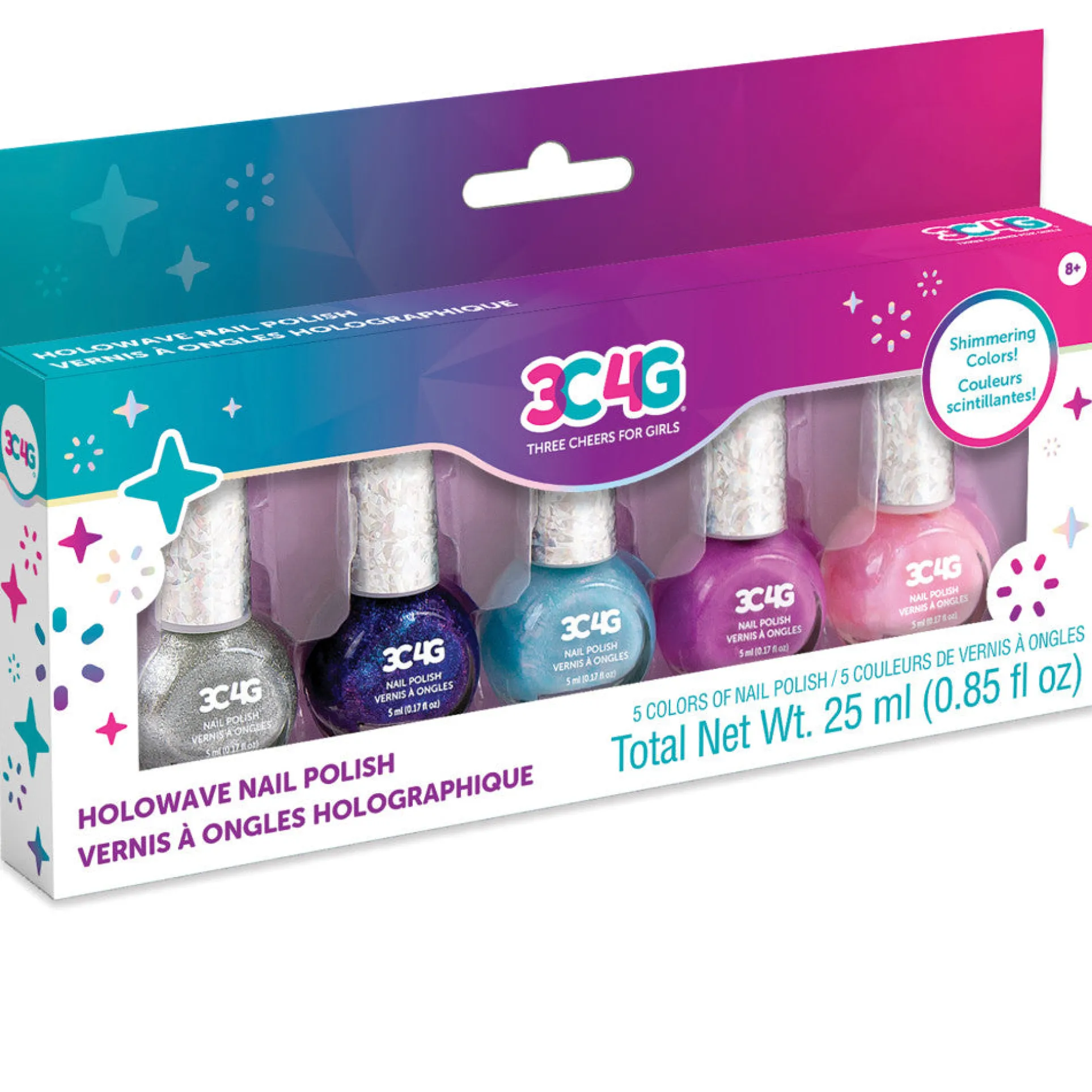 3C4G Holowave Vibrant Holographic Nail Polish Set - Multi-Color