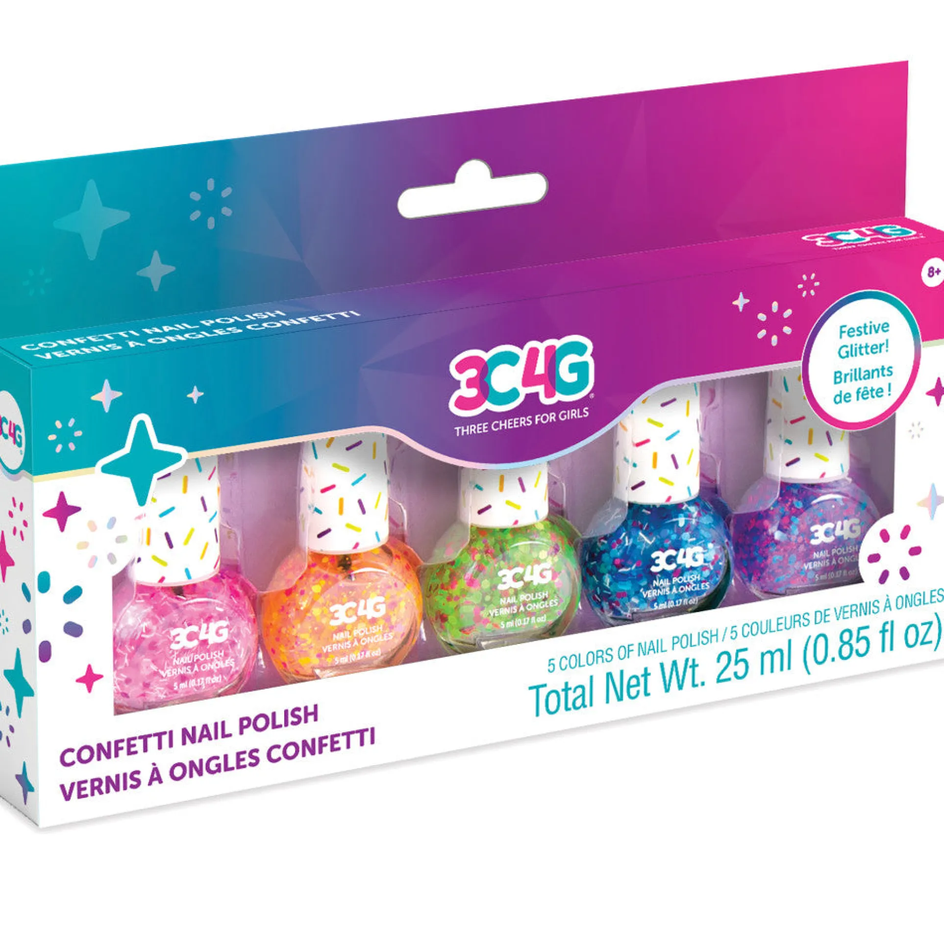3C4G Sparkle & Shine Confetti Nail Polish Set - Multi-Color