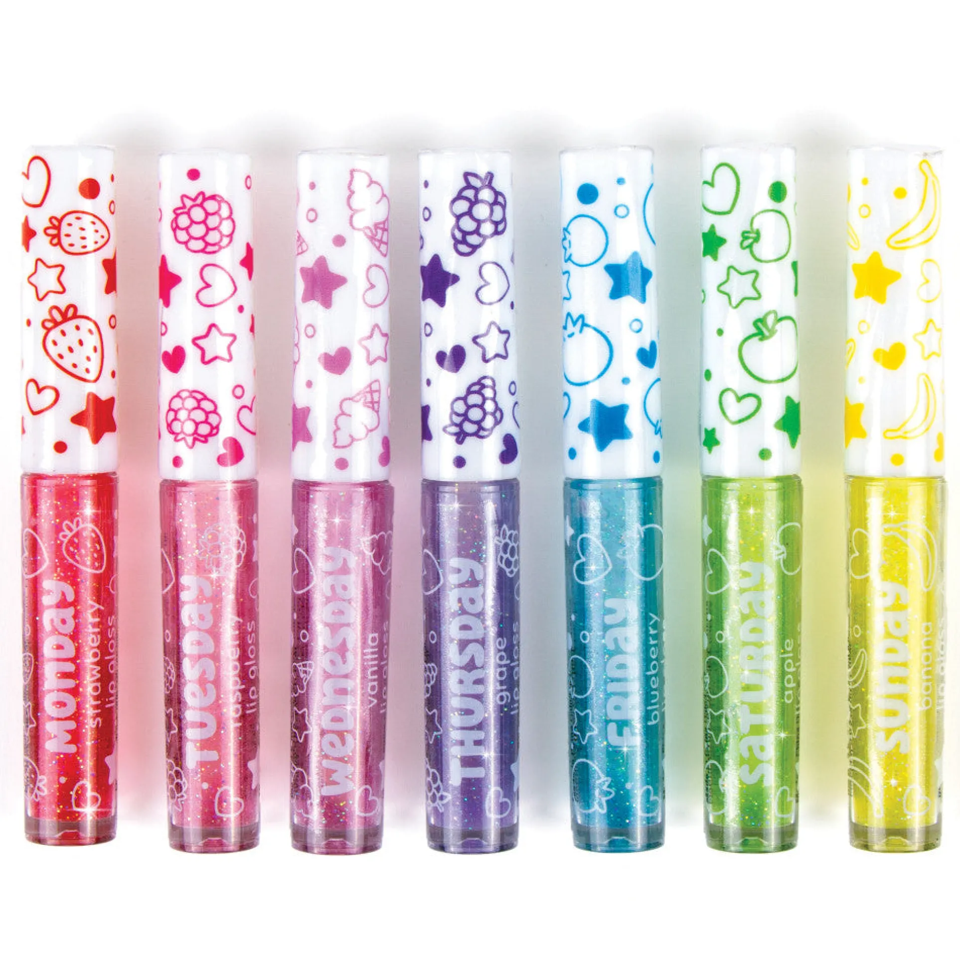 3C4G Sparkle Collection 7-Day Glitter Lip Gloss Set for Kids