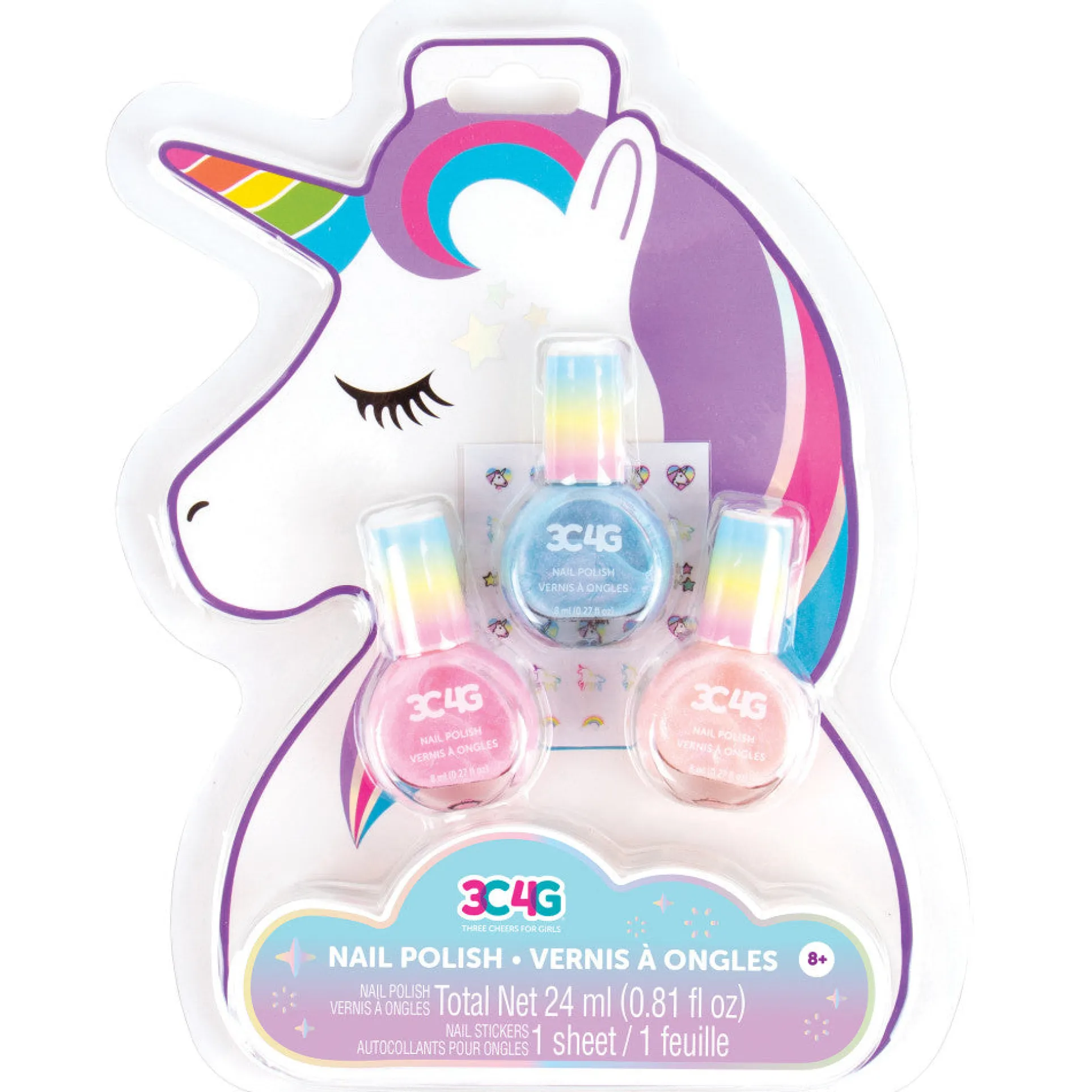 3C4G Unicorn Shimmer Trio Nail Polish Set - Pastel Holographic Shades