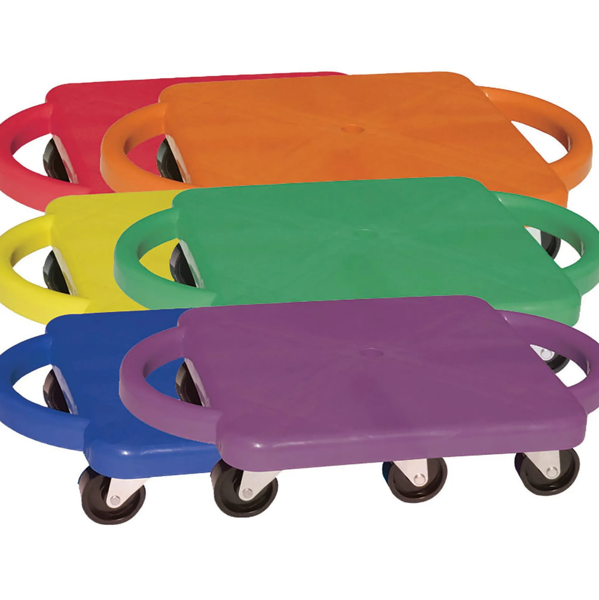 Champion Sports Colorful Scooter Board Set with Handles - 6-Pack