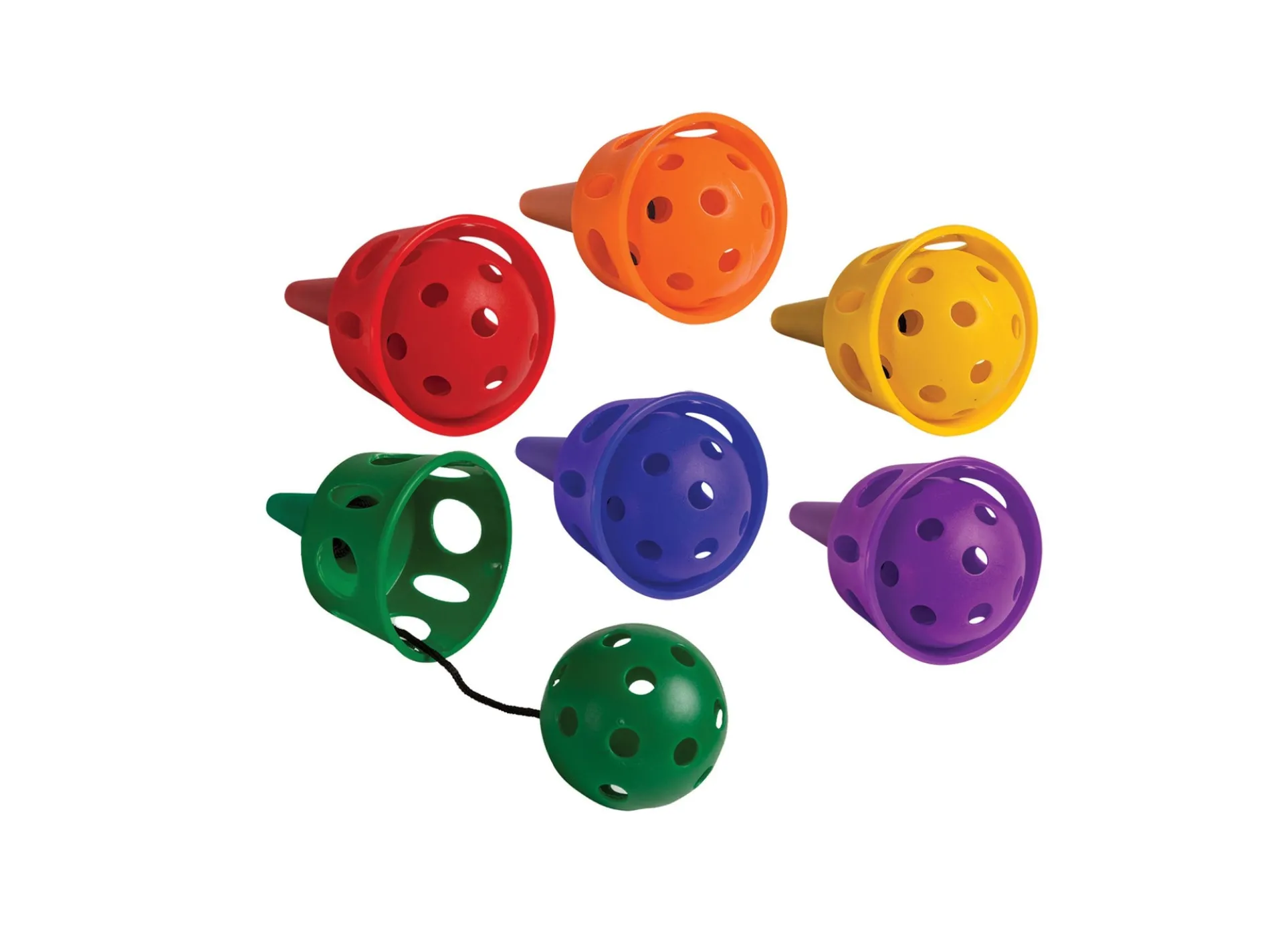 Champion Sports Rainbow Catch-A-Ball Cup Set, 6 Pieces