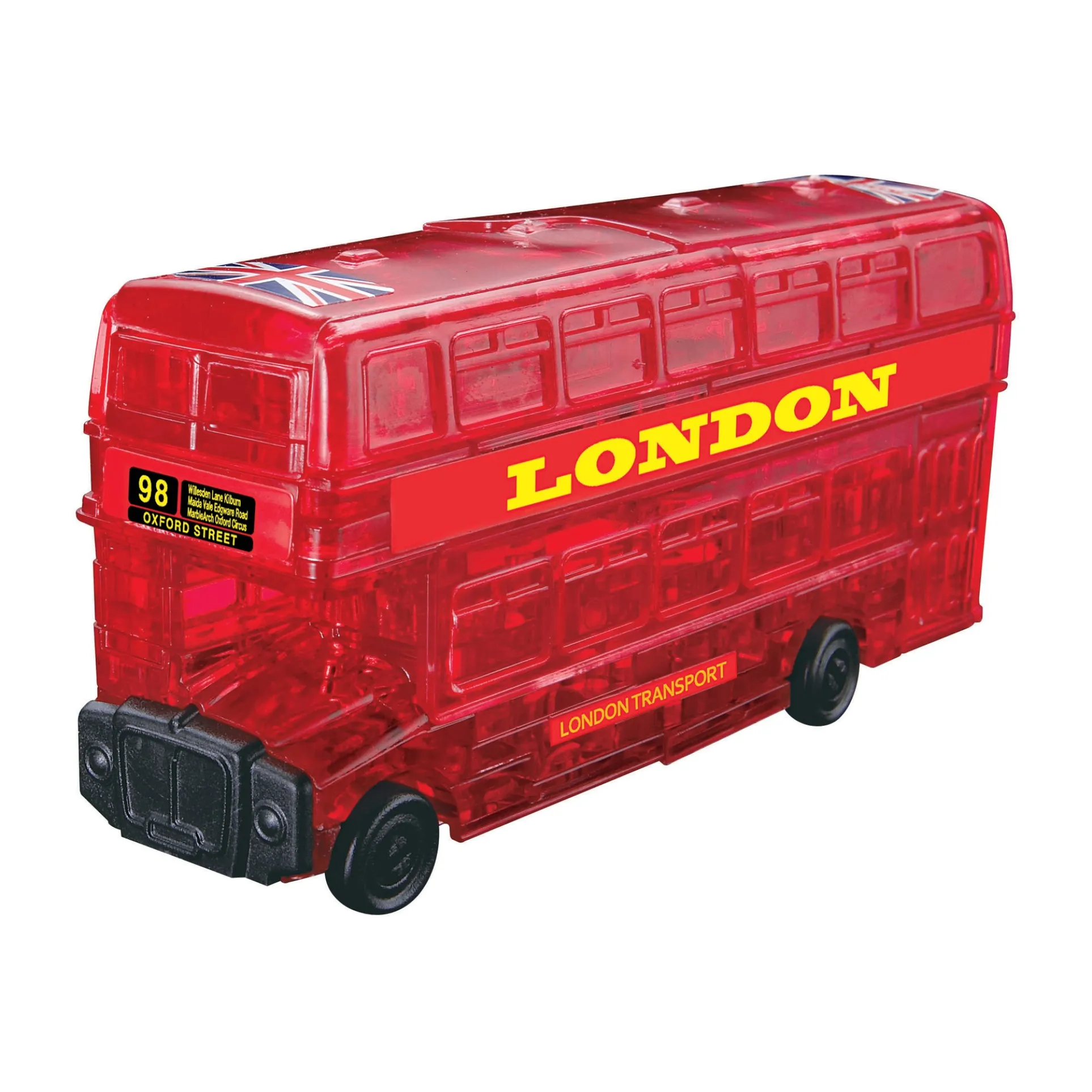 Charming London Bus 3D Crystal Puzzle - Radiant Red, 53 Pieces