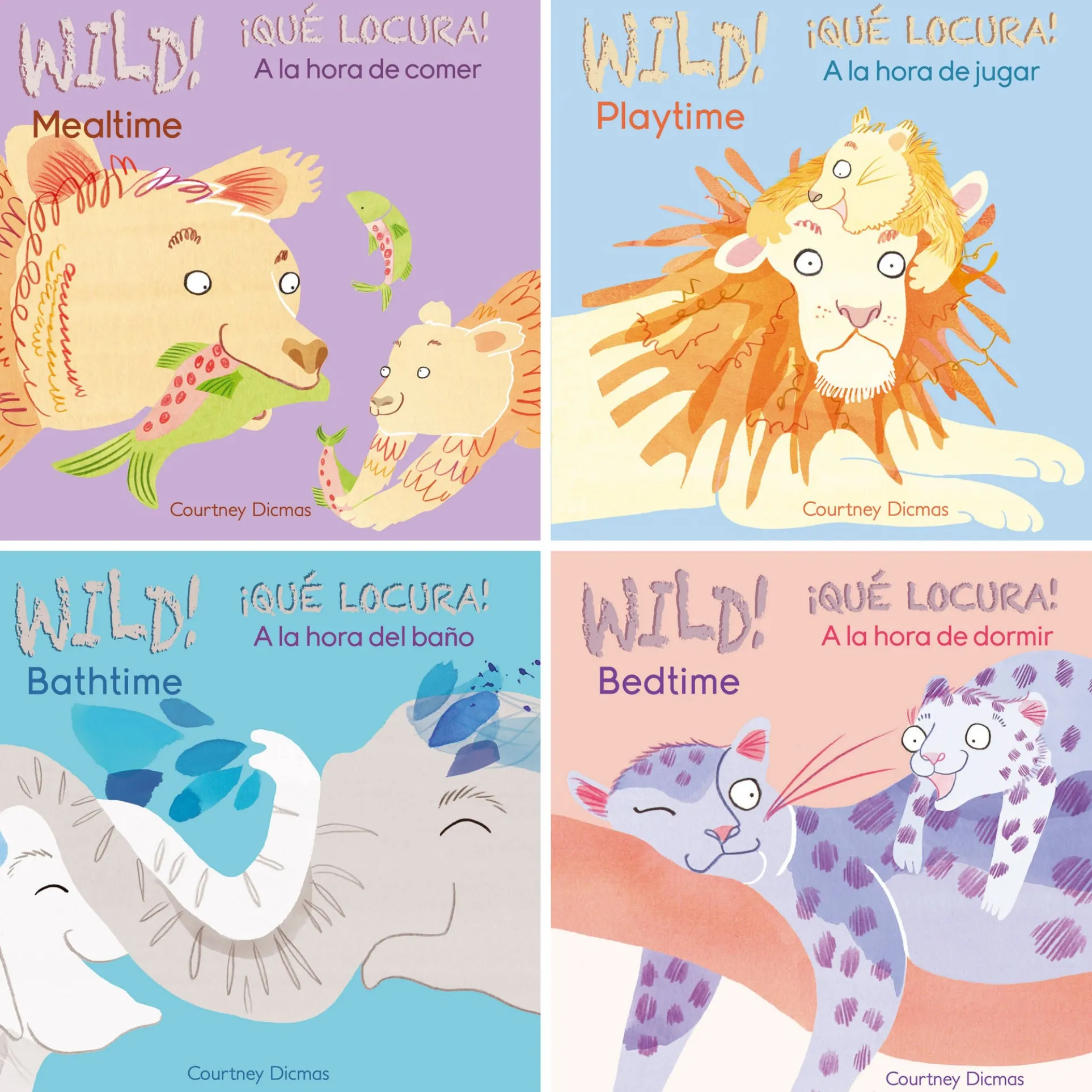 Child's Play Books Wild! Bilingual Board Book Set, 4-Pack