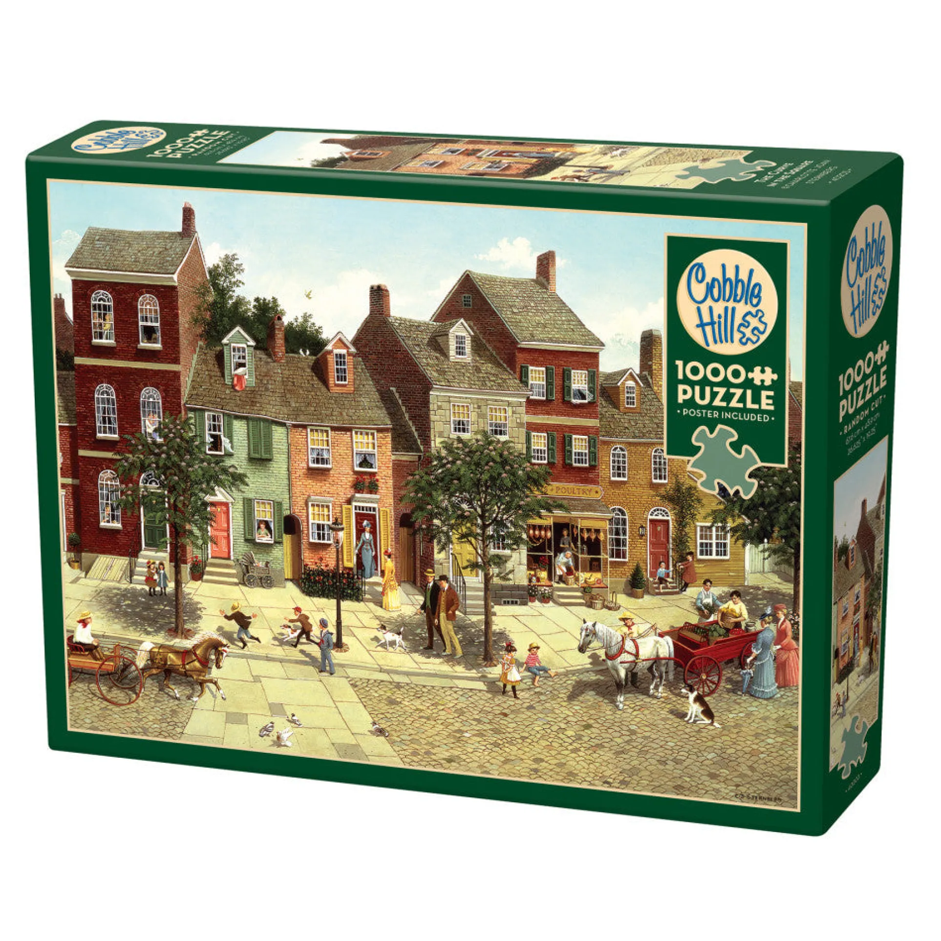 Cobble Hill 1000 Piece Puzzle: The Curve In The Square - Earth Friendly Jigsaw with Poster