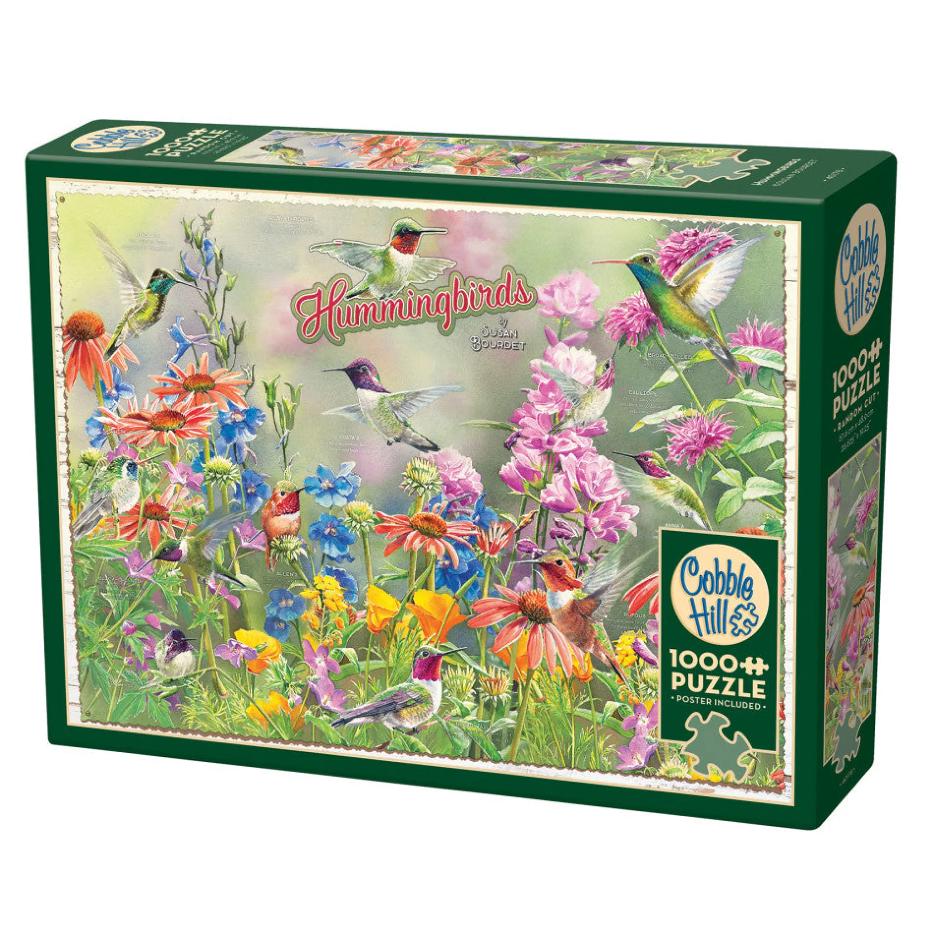 Cobble Hill 1000 Piece Hummingbirds Puzzle with Reference Poster