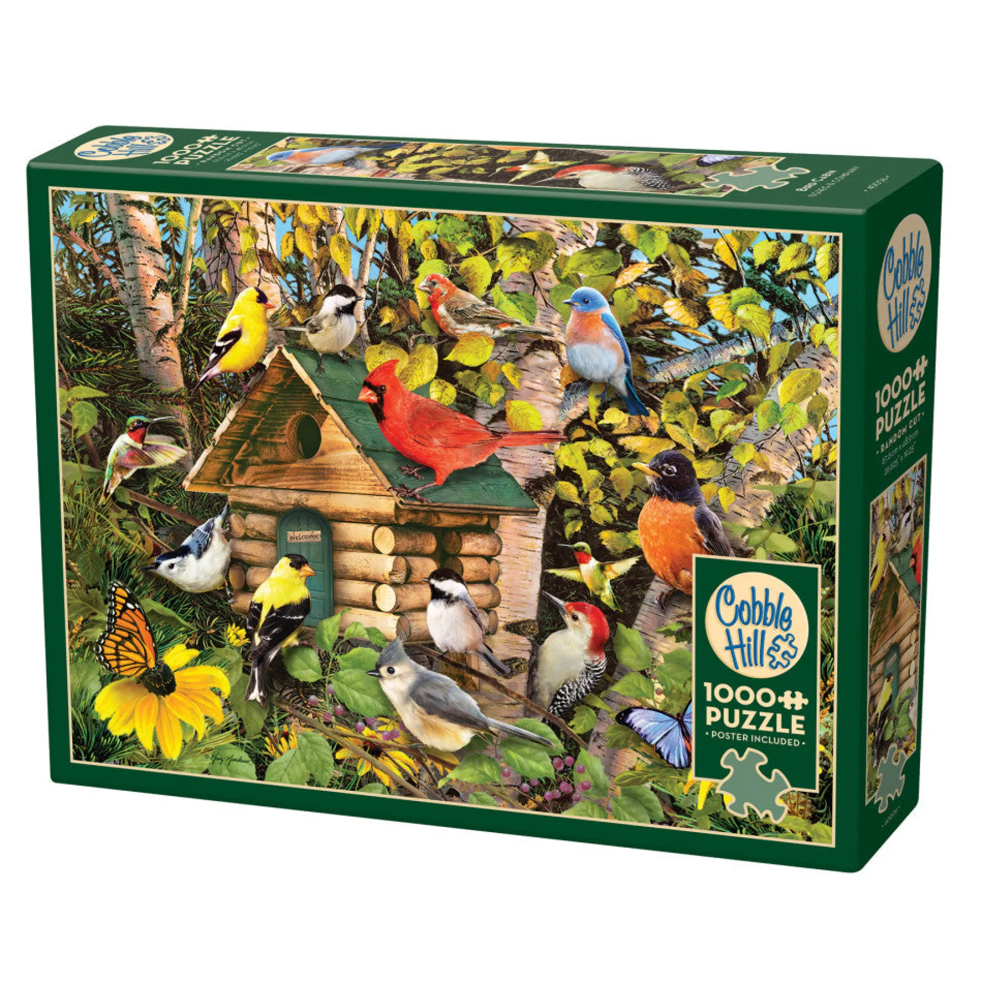 Cobble Hill 1000 Piece Puzzle: Bird Cabin - Eco-Friendly Jigsaw with Reference Poster