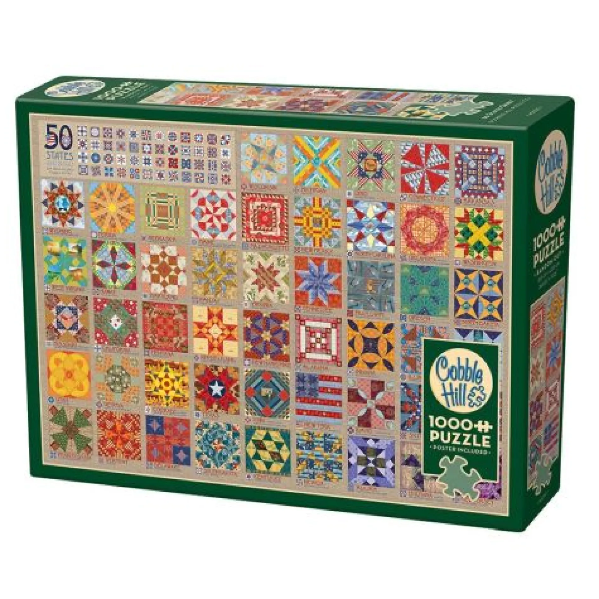 Cobble Hill 50 States Quilt Blocks Jigsaw Puzzle - 1000 pc
