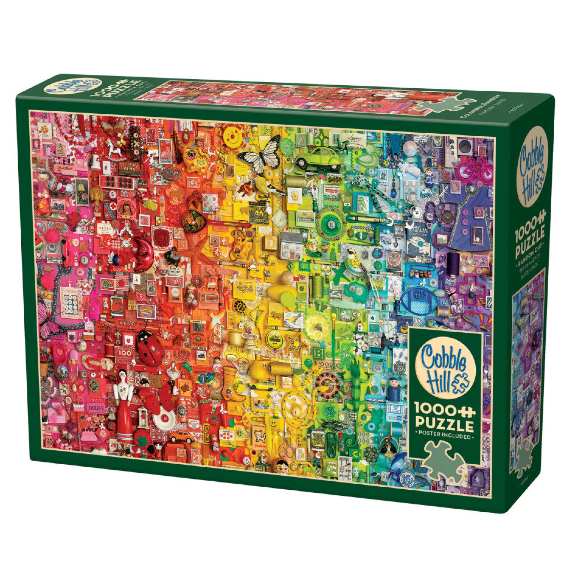 Cobble Hill Colourful Rainbow 1000-Piece Jigsaw Puzzle - Reference Poster Included