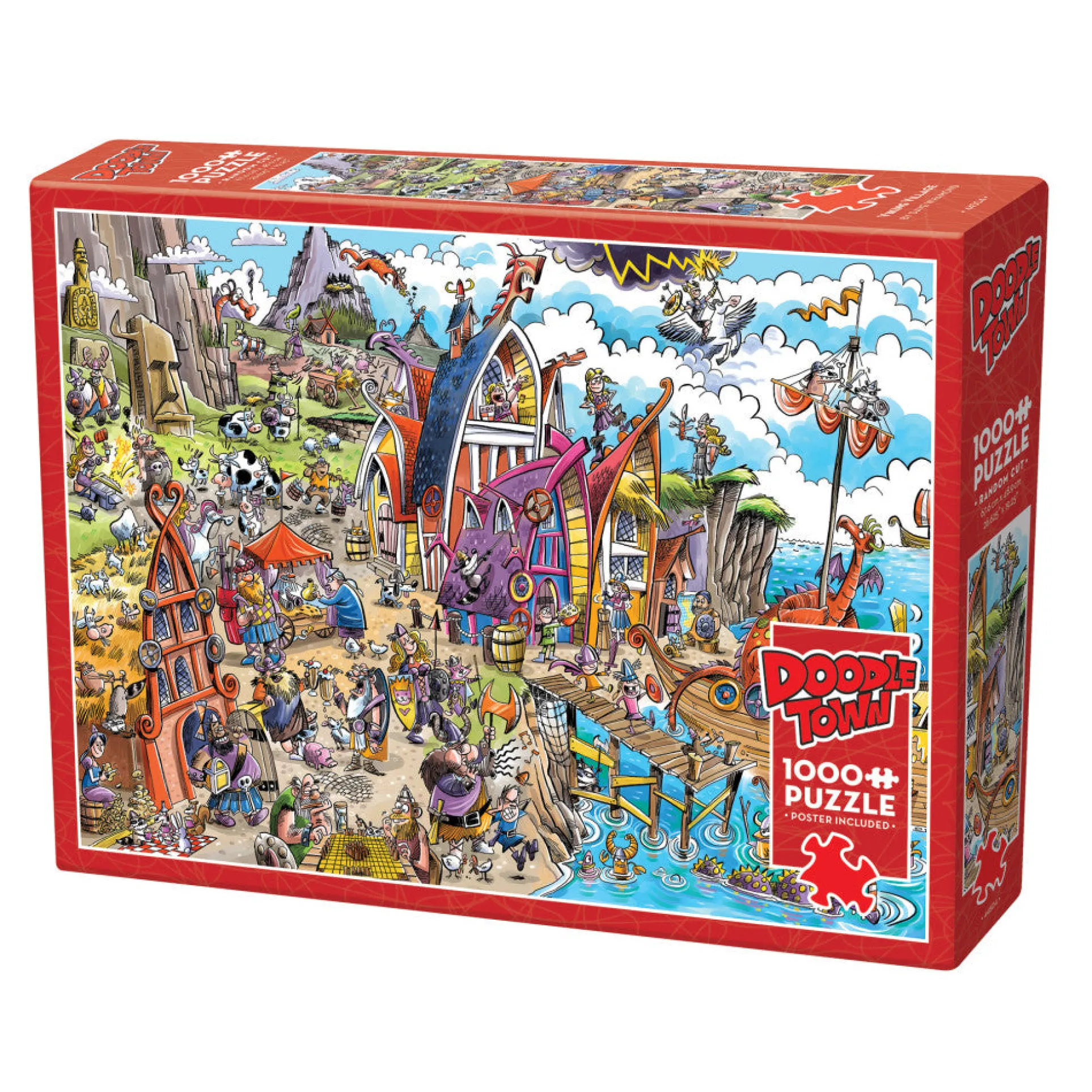 Cobble Hill DoodleTown: Viking Village 1000-Piece Jigsaw Puzzle