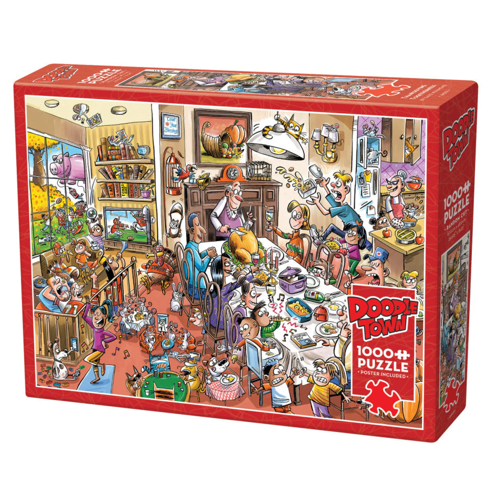 Cobble Hill DoodleTown: Thanksgiving Togetherness 1000 pc Puzzle