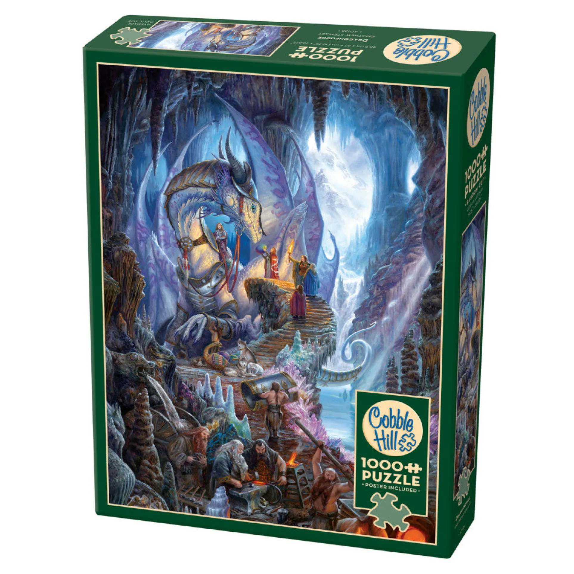 Cobble Hill Dragonforge 1000 Piece Puzzle with Reference Poster