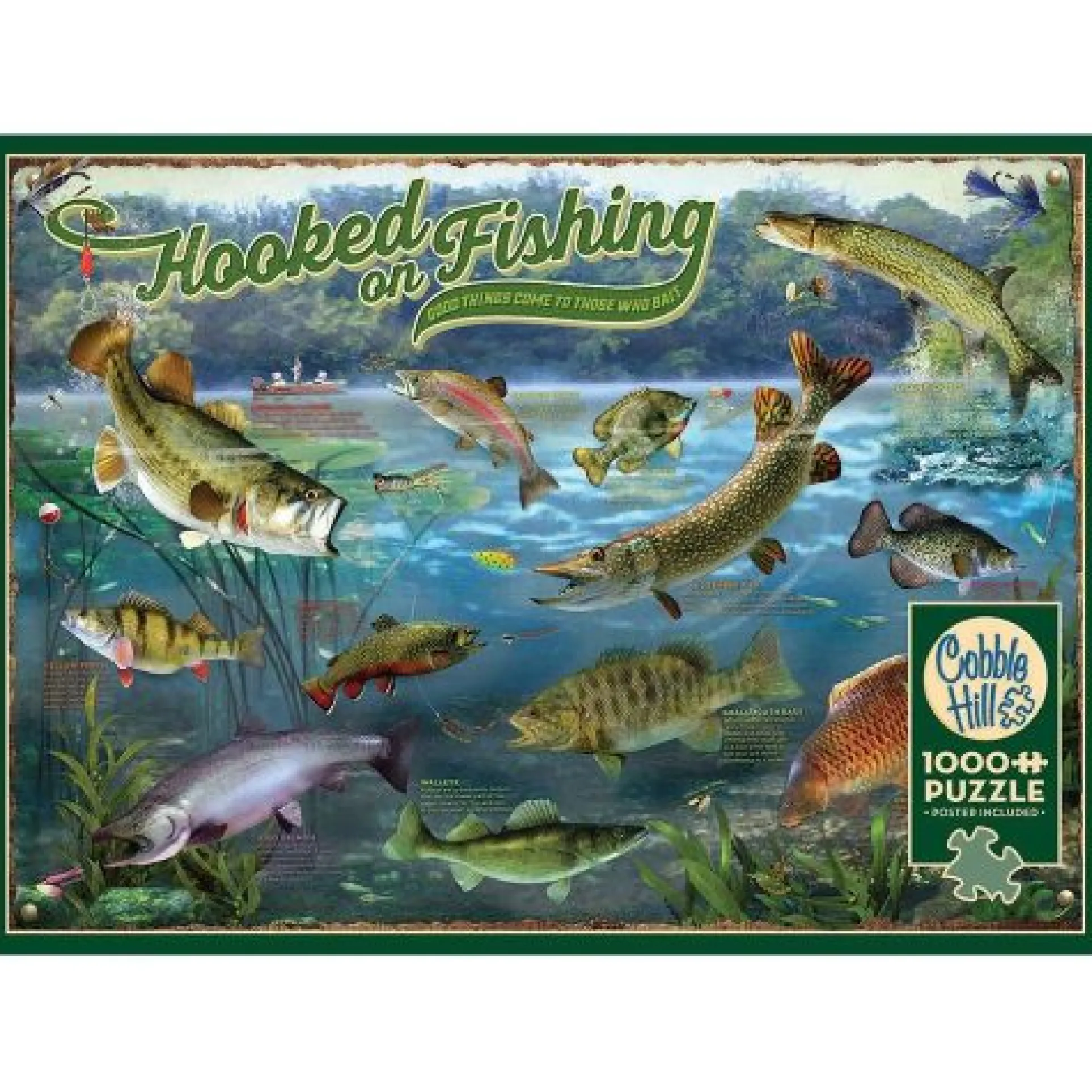 Cobble Hill Hooked on Fishing 1000pc Jigsaw Puzzle