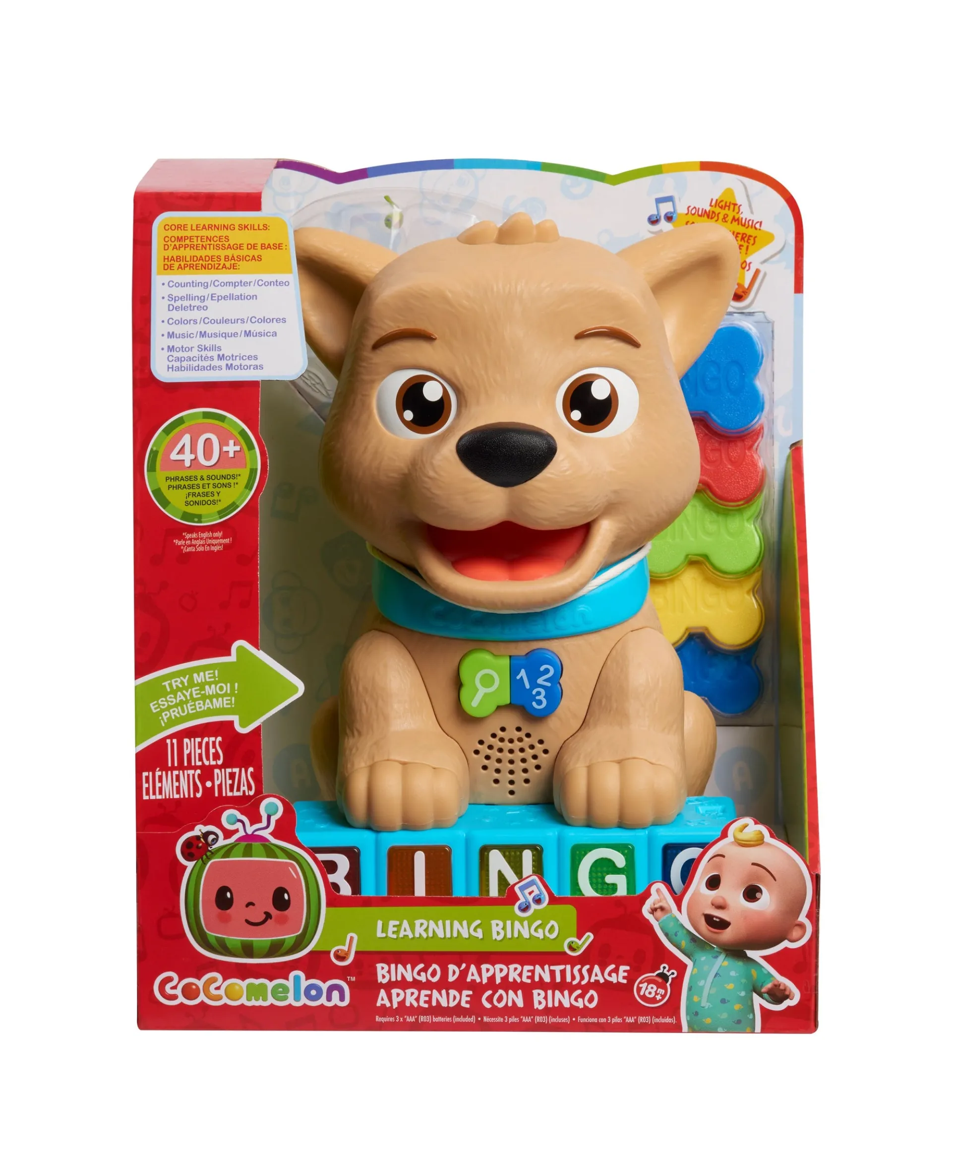 CoComelon Count & Learn Bingo - Interactive Educational Toy with Music and Sounds - 11 Pieces