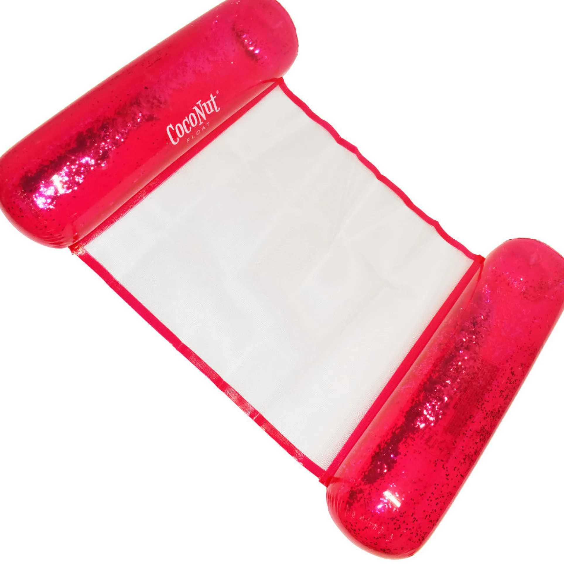 CocoNut Float Pink Glitter Hammock Pool Lounger - 49" x 30" Inflatable Relaxation Chair