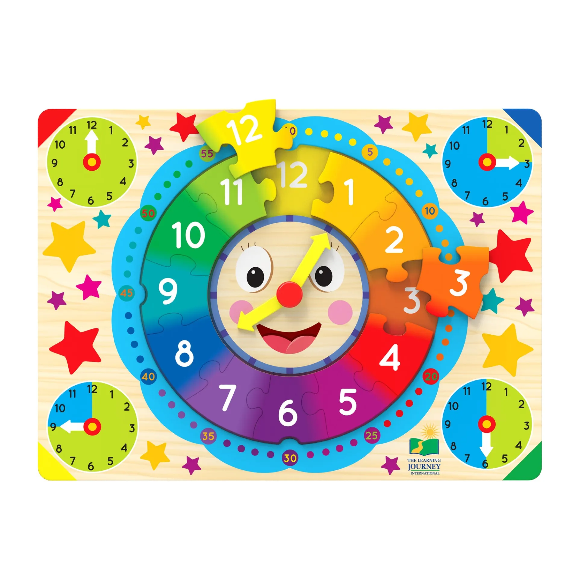 Colorful Time-Telling Lift & Learn Clock Puzzle - 12 pc