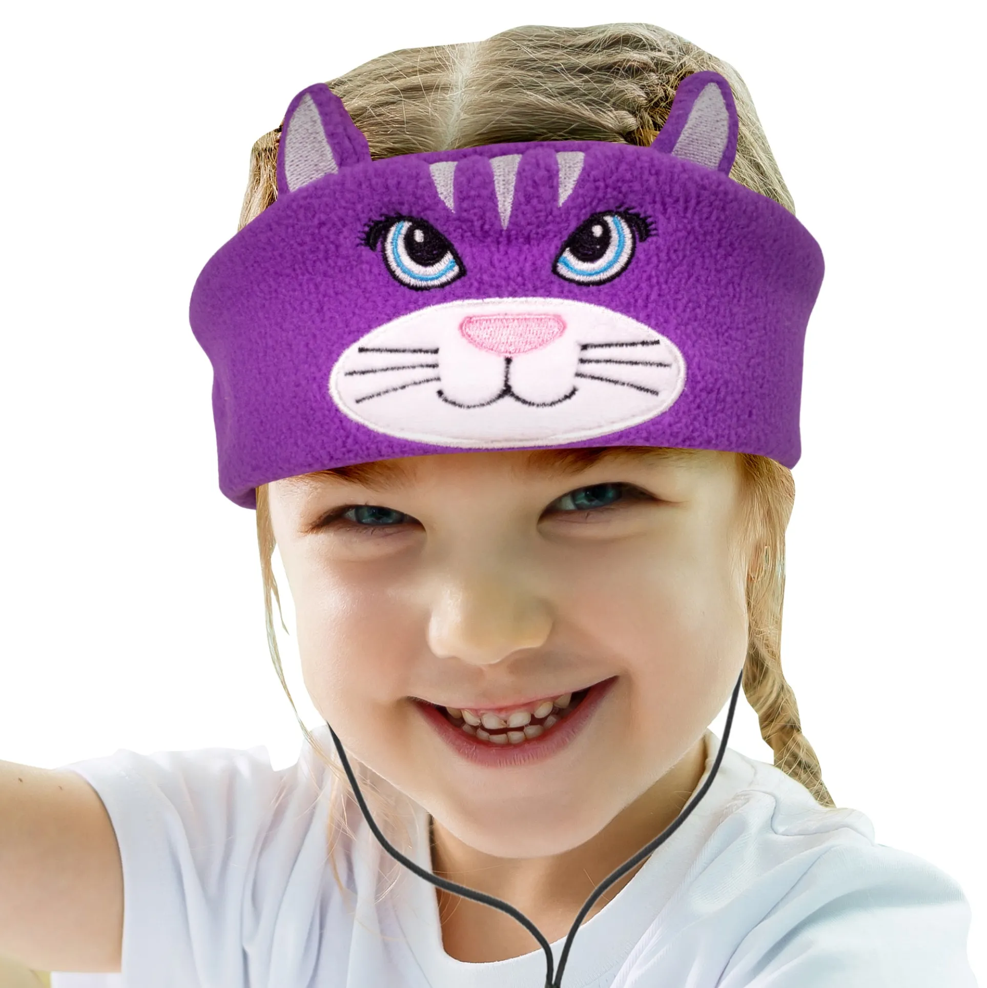 Contixo H1 Kids Adjustable Fleece Headband Headphones - Cat Design