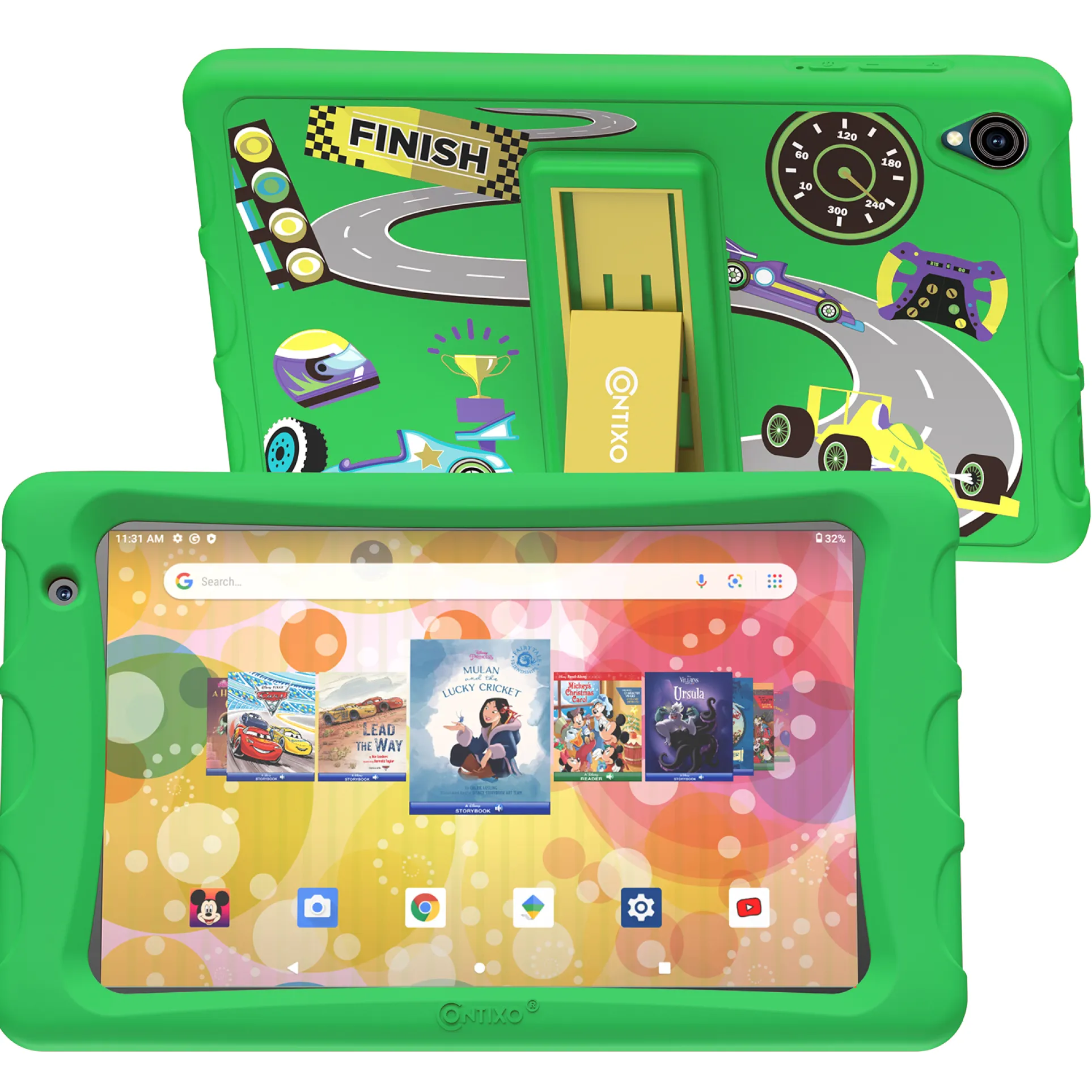 Contixo K80 8-Inch Kids Tablet - Disney eBooks, 2GB RAM, 64GB, Green