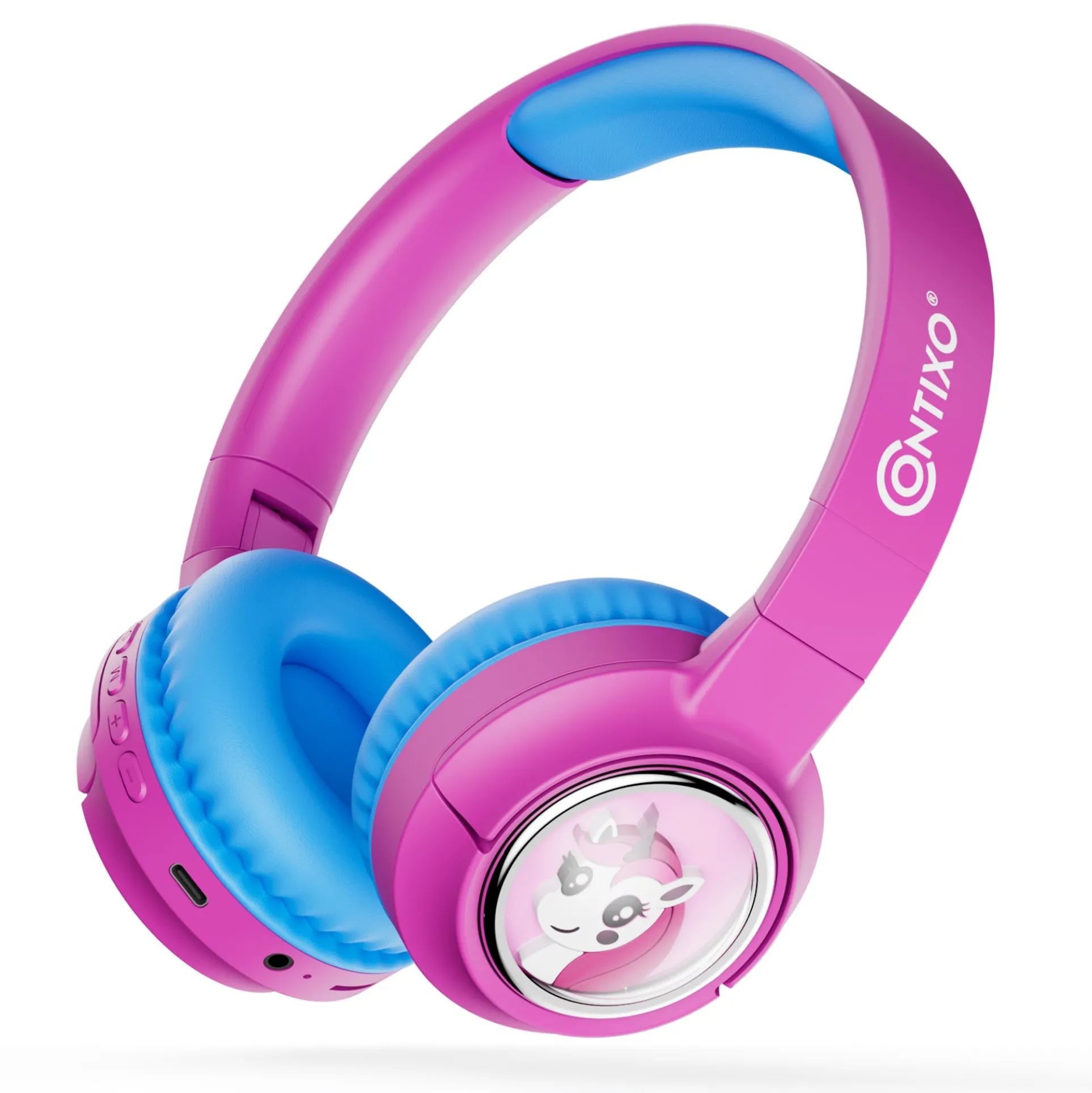 Contixo KB6 Kids Bluetooth Headphones with LED Lights & Safe Volume - Pink