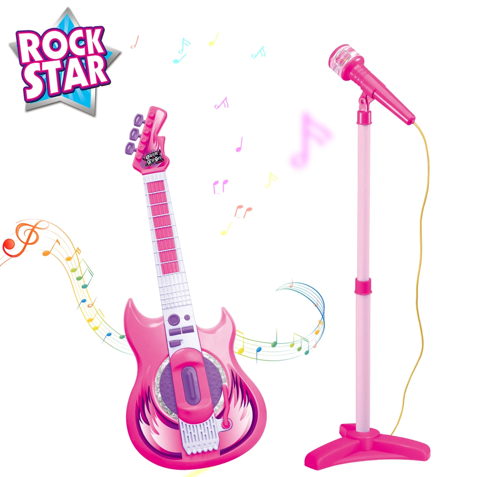 Contixo Purple Kids Guitar Set with MP3 Microphone