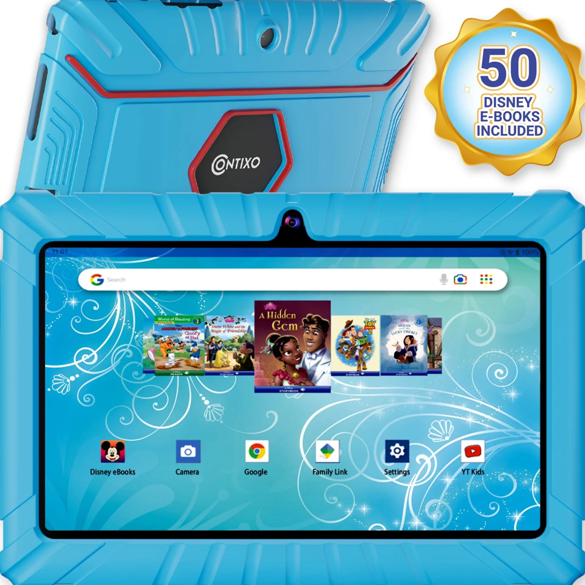 Contixo V8-2 32GB Kids Learning Tablet with 50 Disney eBooks - Blue
